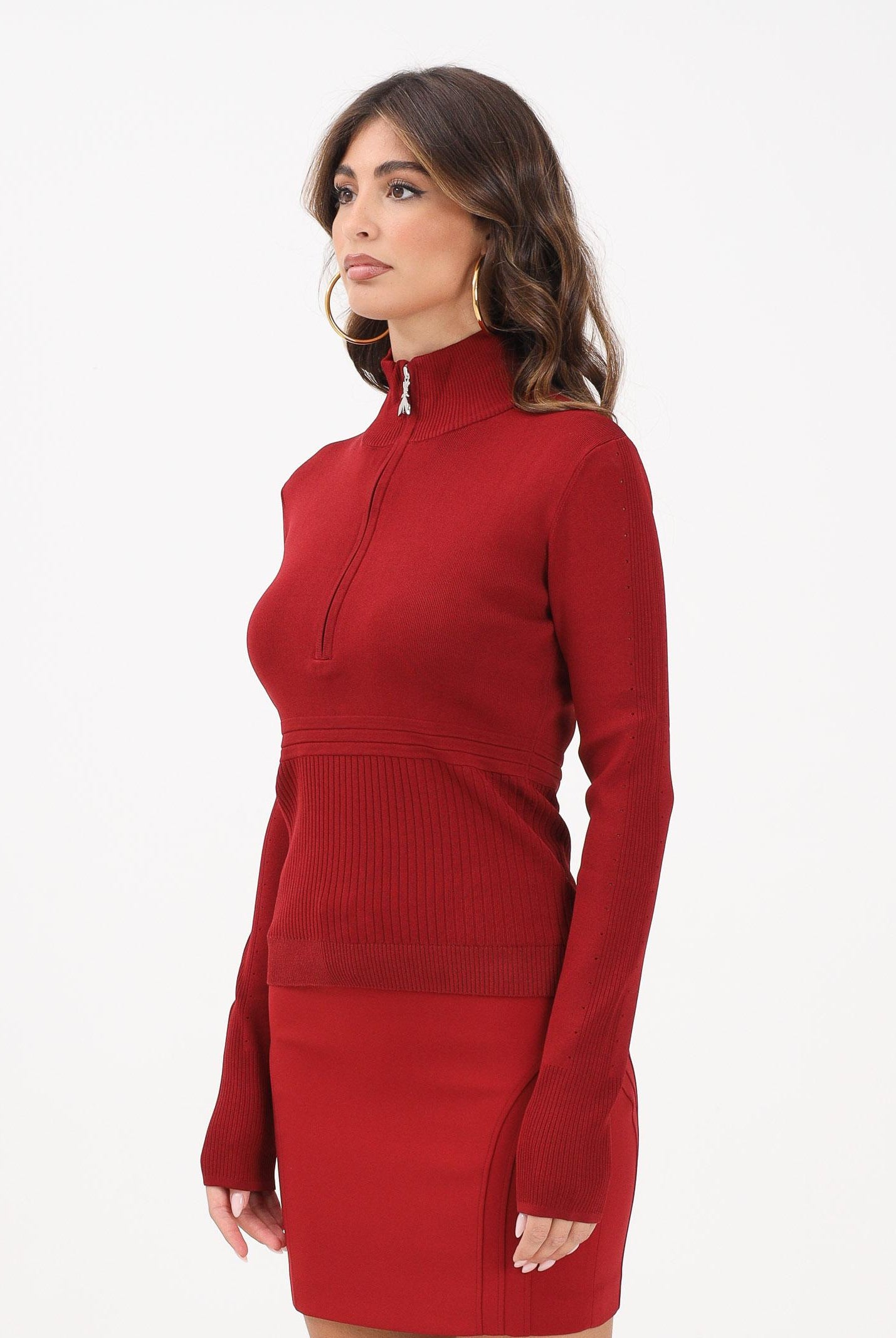 PATRIZIA PEPE Dolcevita rosso da donna con zip 8K0323K274 R862 PATRIZIA PEPE