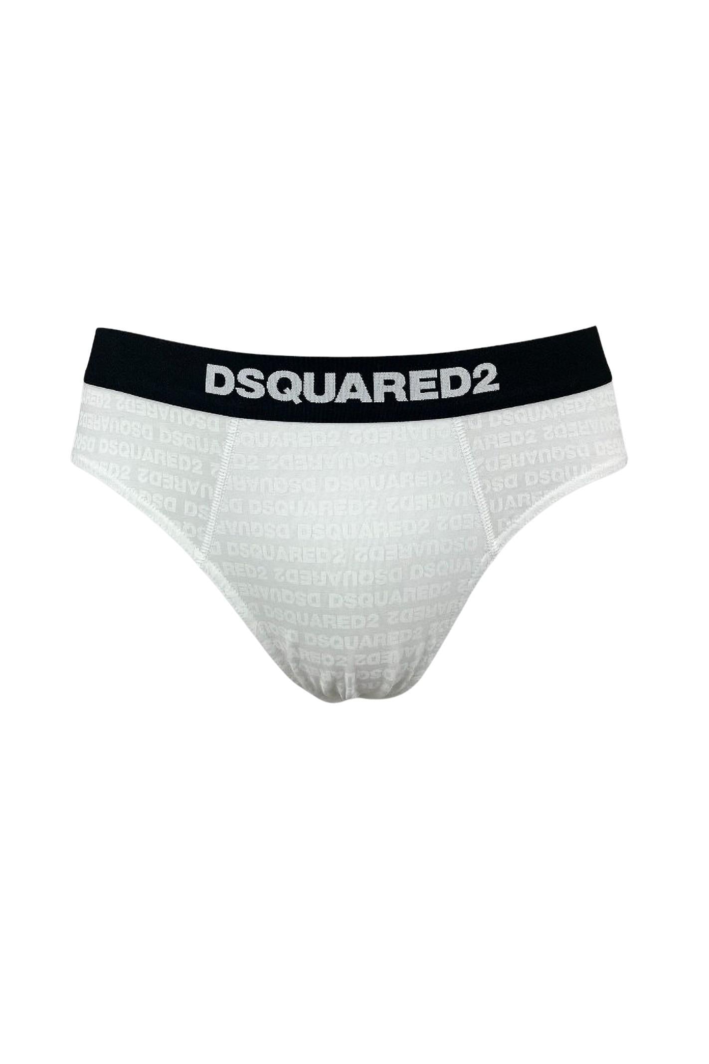 DSQUARED2 Slip bianco da uomo con micro-logo D9H136050S 100 DSQUARED2