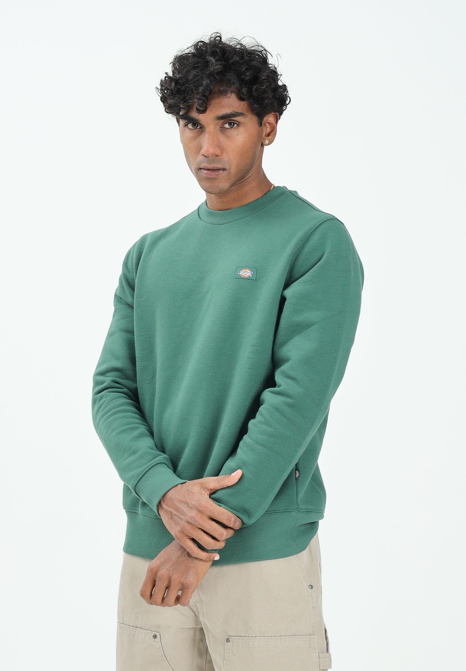 DICKIES Felpa girocollo Oakport verde da uomo DK0A4XCEPIN1 DIckies