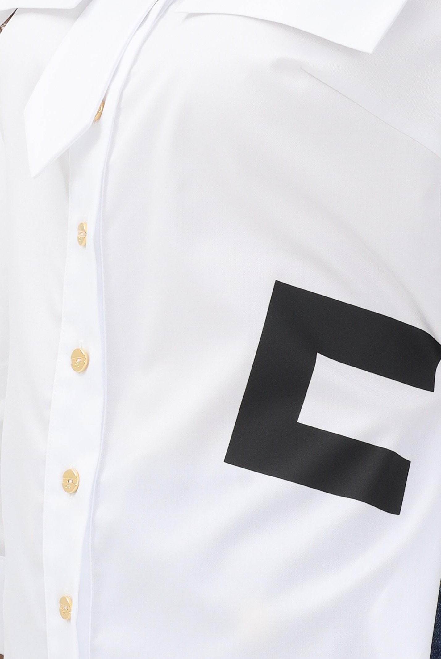 ELISABETTA FRANCHI Camicia bianca da donna con stampa logo CA15561E2 221 ELISABETTA FRANCHI