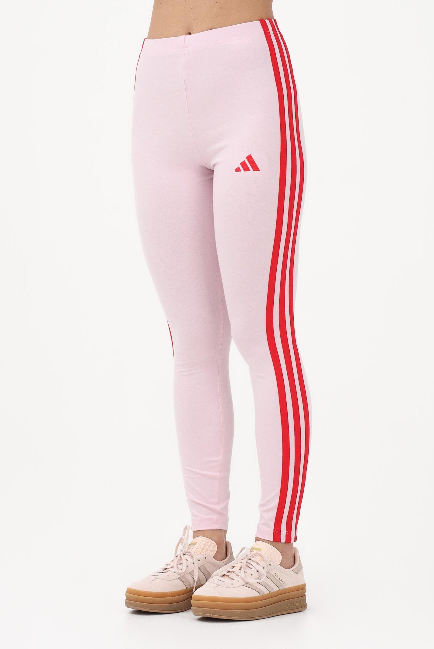 ADIDAS PERFORMANCE Leggings sportivo Essentials 3-Stripes rosa e rosso da donna KC5180 . ADIDAS PERFORMANCE