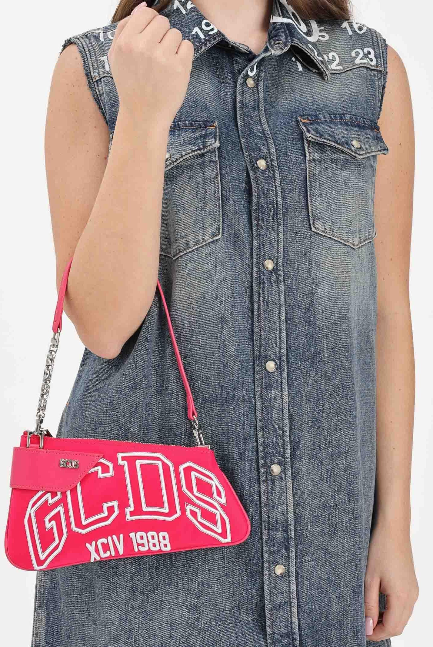 GCDS Borsa a spalla Comma Notte fucsia da donna GCDSMCN002 59 GCDS