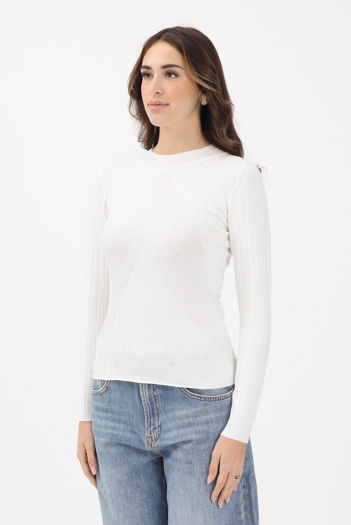 JDY Maglioncino girocollo panna da donna 15207694 CLDA JDY