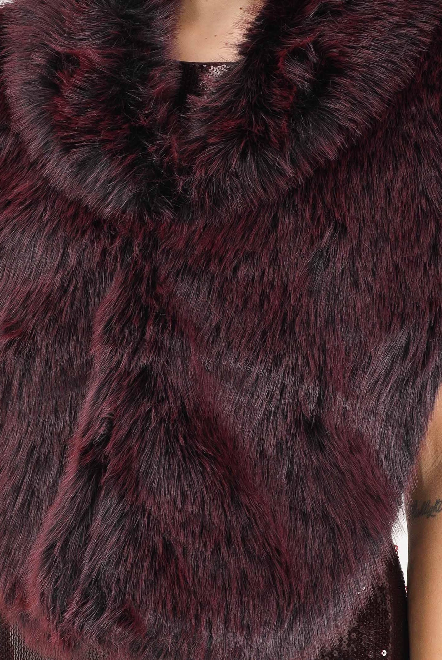 PATRIZIA PEPE Pellicciotto bordeaux da donna 8F0063E072 R871 PATRIZIA PEPE