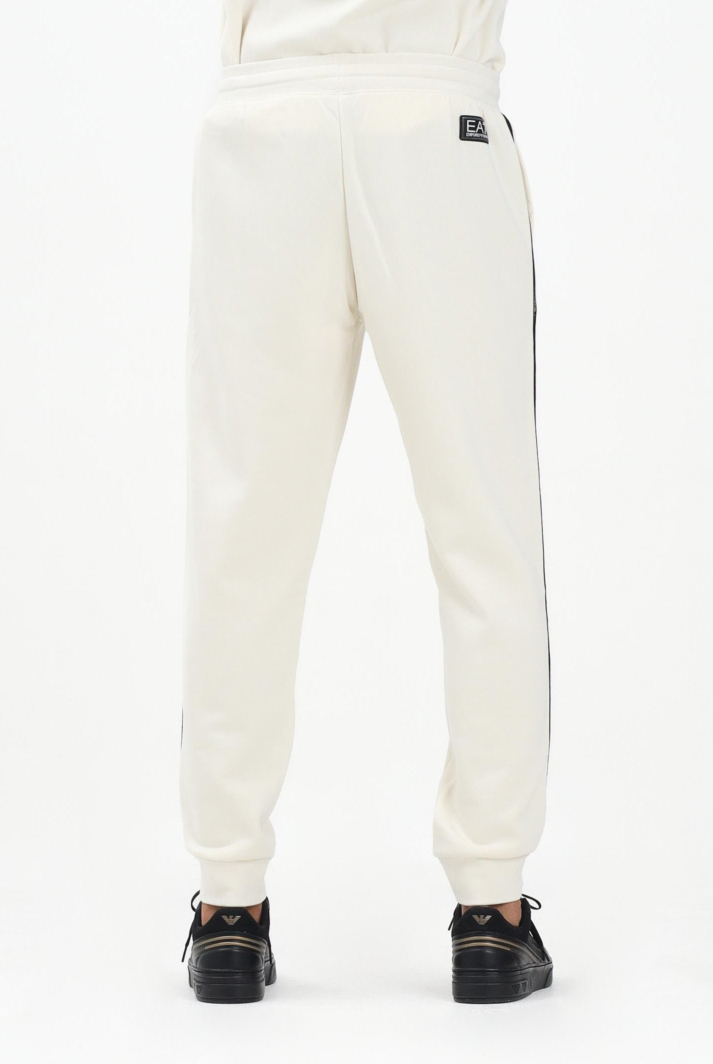 EA7 Pantalone sportivo panna da uomo con bande laterali logate 7M000974AF10377 U1105 EA7