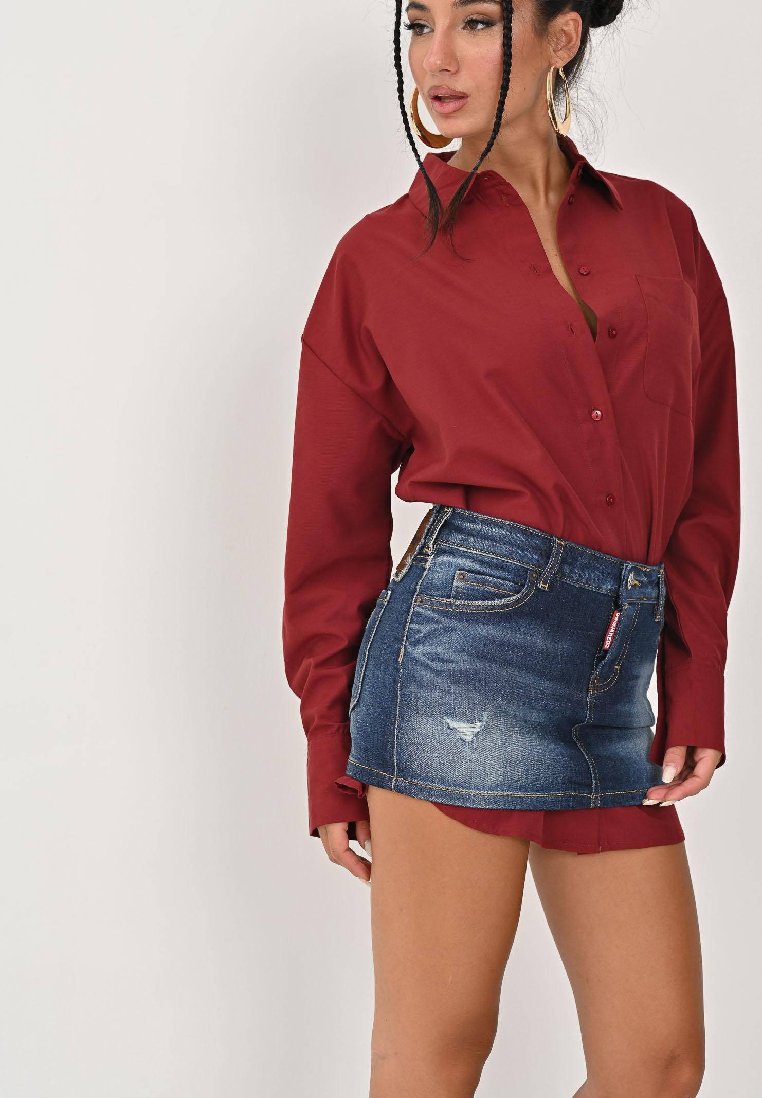 DSQUARED2 Gonna corta in denim blu per donna, ragazze e bambine con rotture DQ01W4D0AER DQ01 DSQUARED2