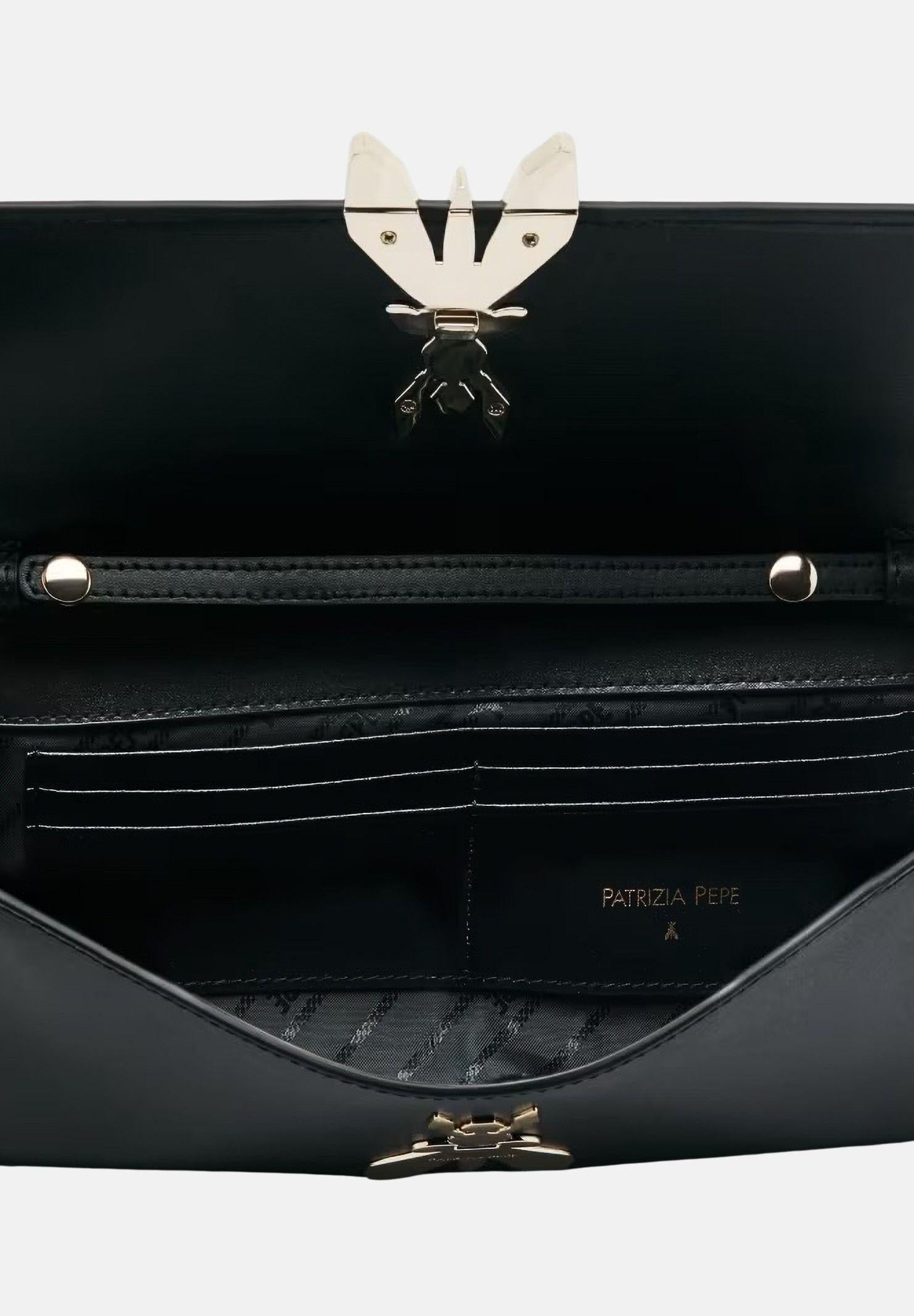 PATRIZIA PEPE Borsa a spalla Square Essential Fly nera da donna 8B0304L061 K103 PATRIZIA PEPE