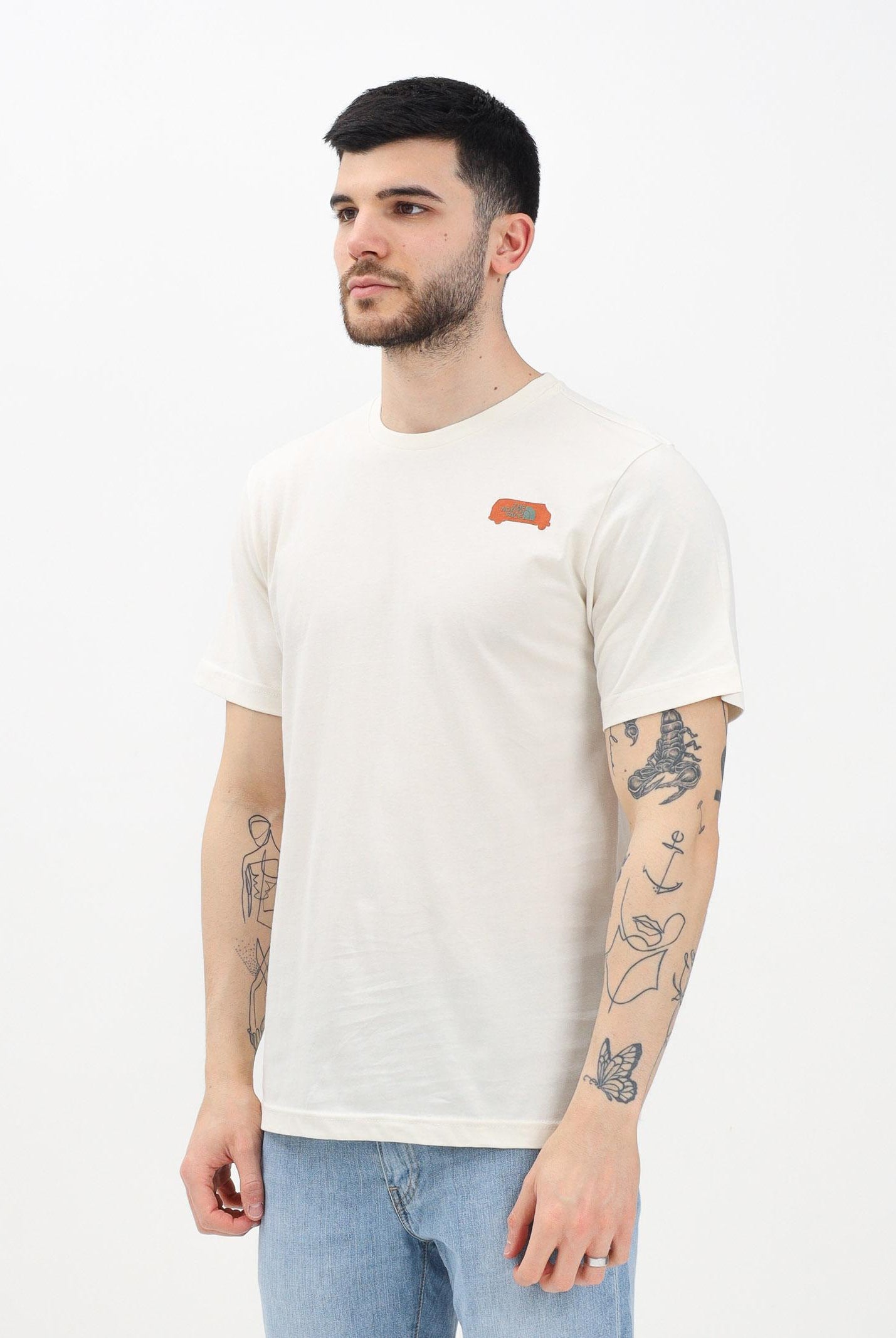 THE NORTH FACE T-shirt a manica corta Outdoor Graphic beige da uomo NF0A8C1ZQLI1 . THE NORTH FACE