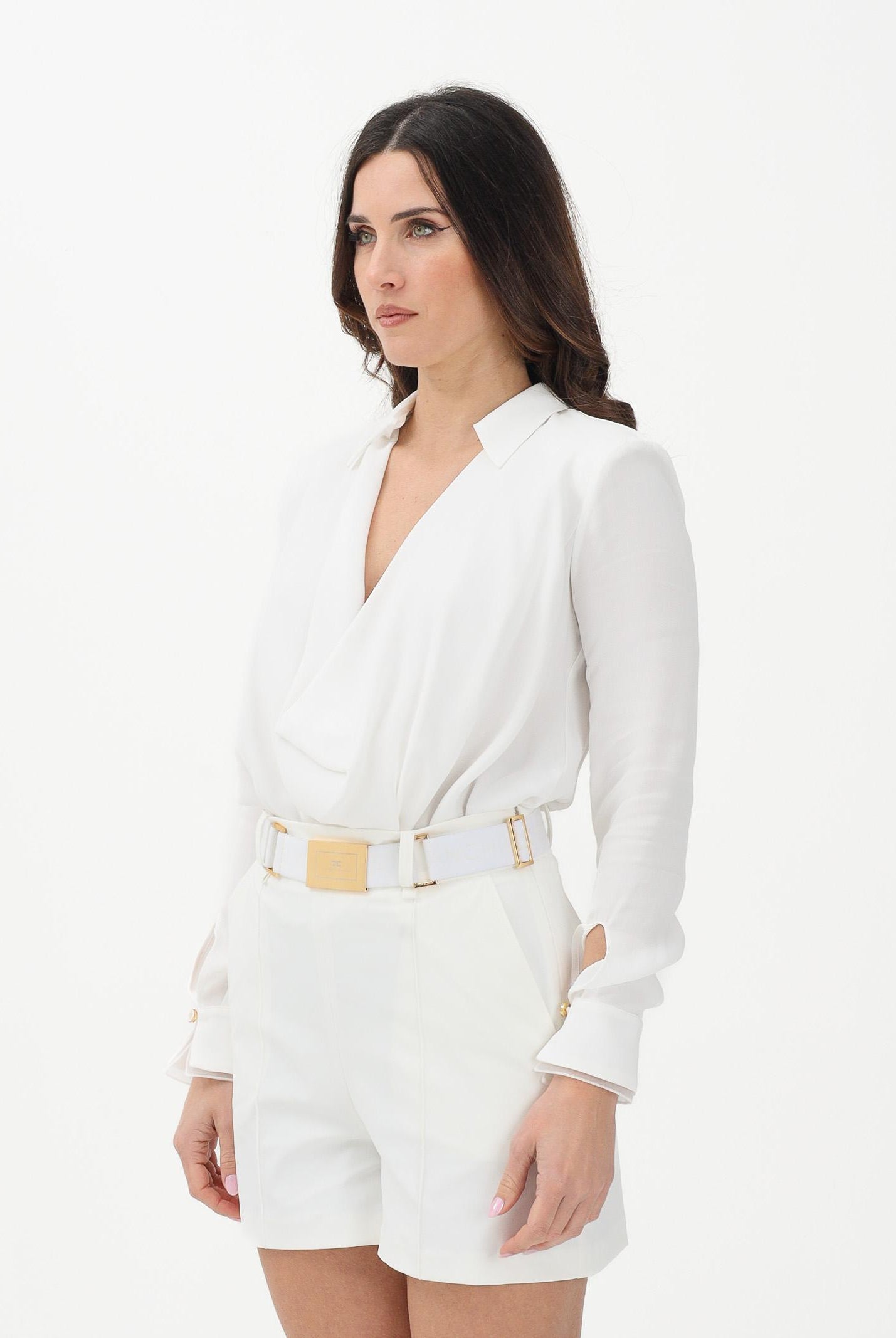 ELISABETTA FRANCHI Body a manica lunga avorio da donna CB00261E2 360 ELISABETTA FRANCHI