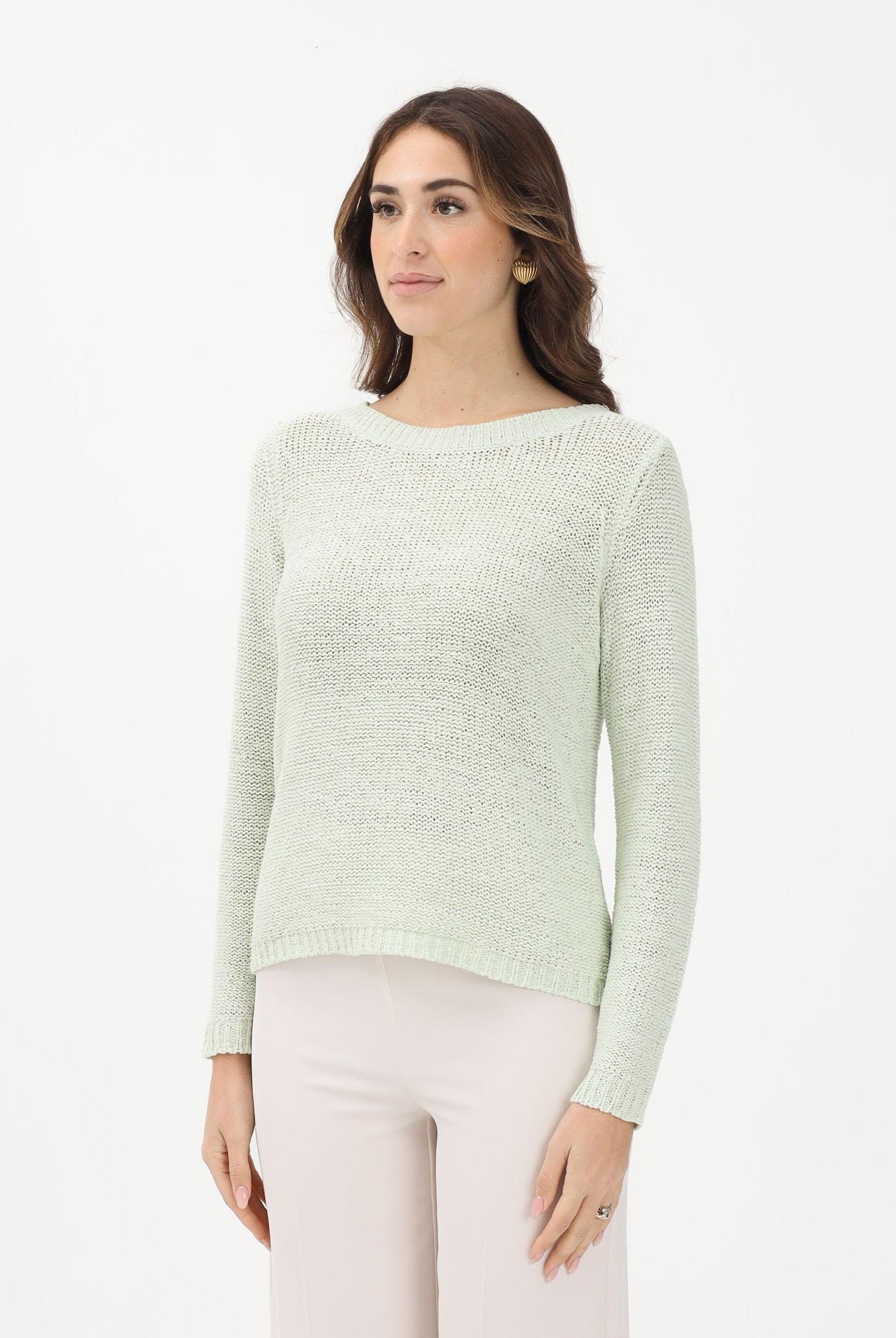 ONLY Maglioncino girocollo verde menta da donna 15113356 SUGR ONLY