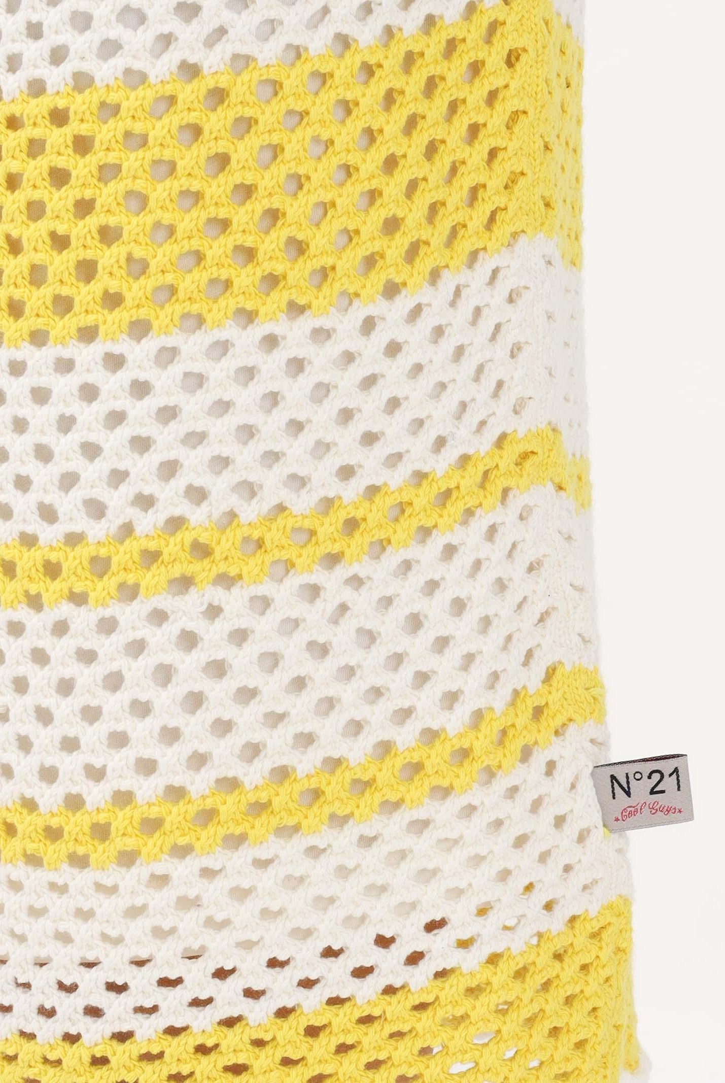 N21 Gonna midi bianca e gialla per donna, ragazze e bambine con motivo a righe N2109XN0488 0N215 N21