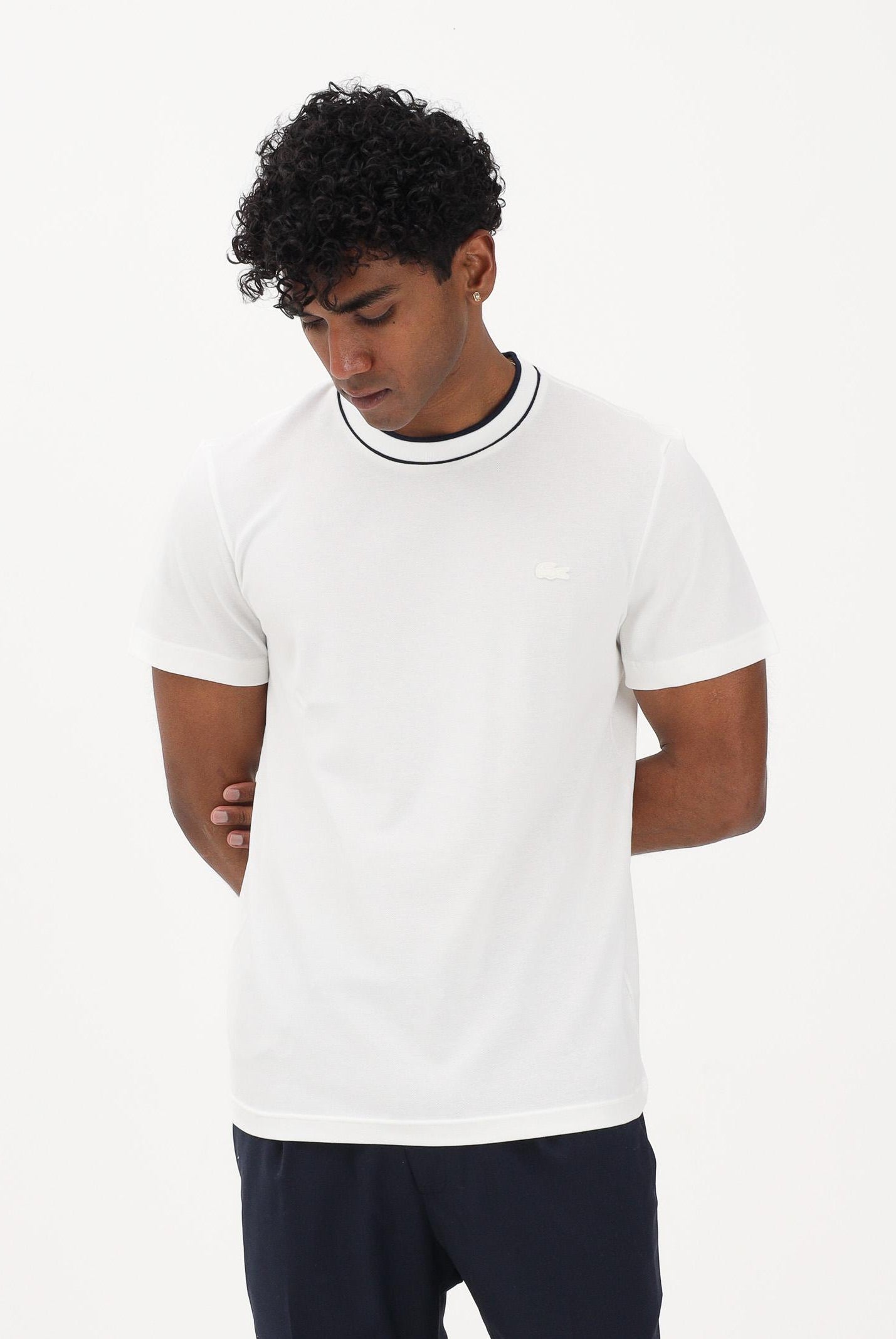 LACOSTE T-shirt a manica corta Made in France bianca da uomo TH8174 70V LACOSTE