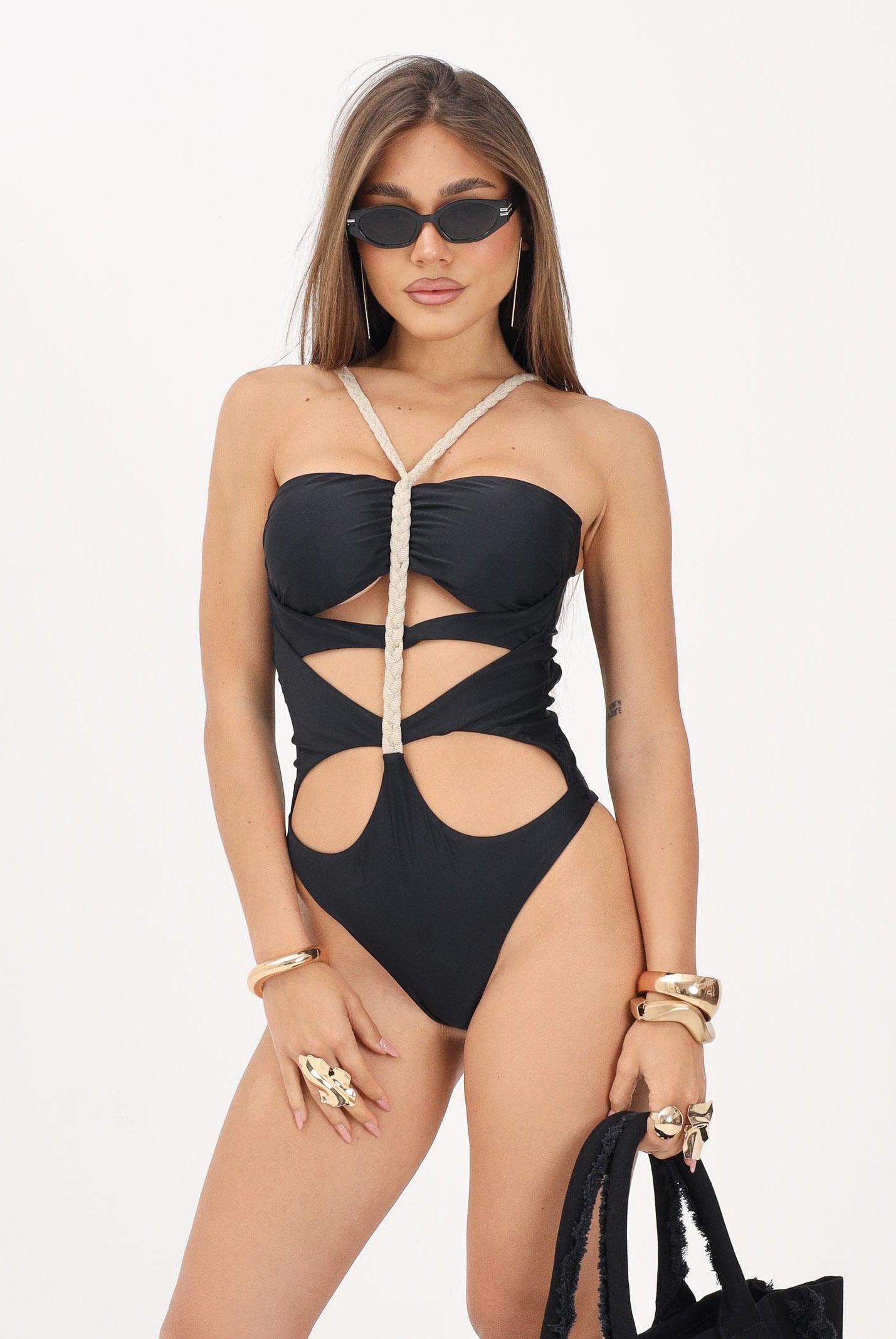 F**K costume da bagno intero trikini Black nero donna. FK26-SW0452BK . F**K
