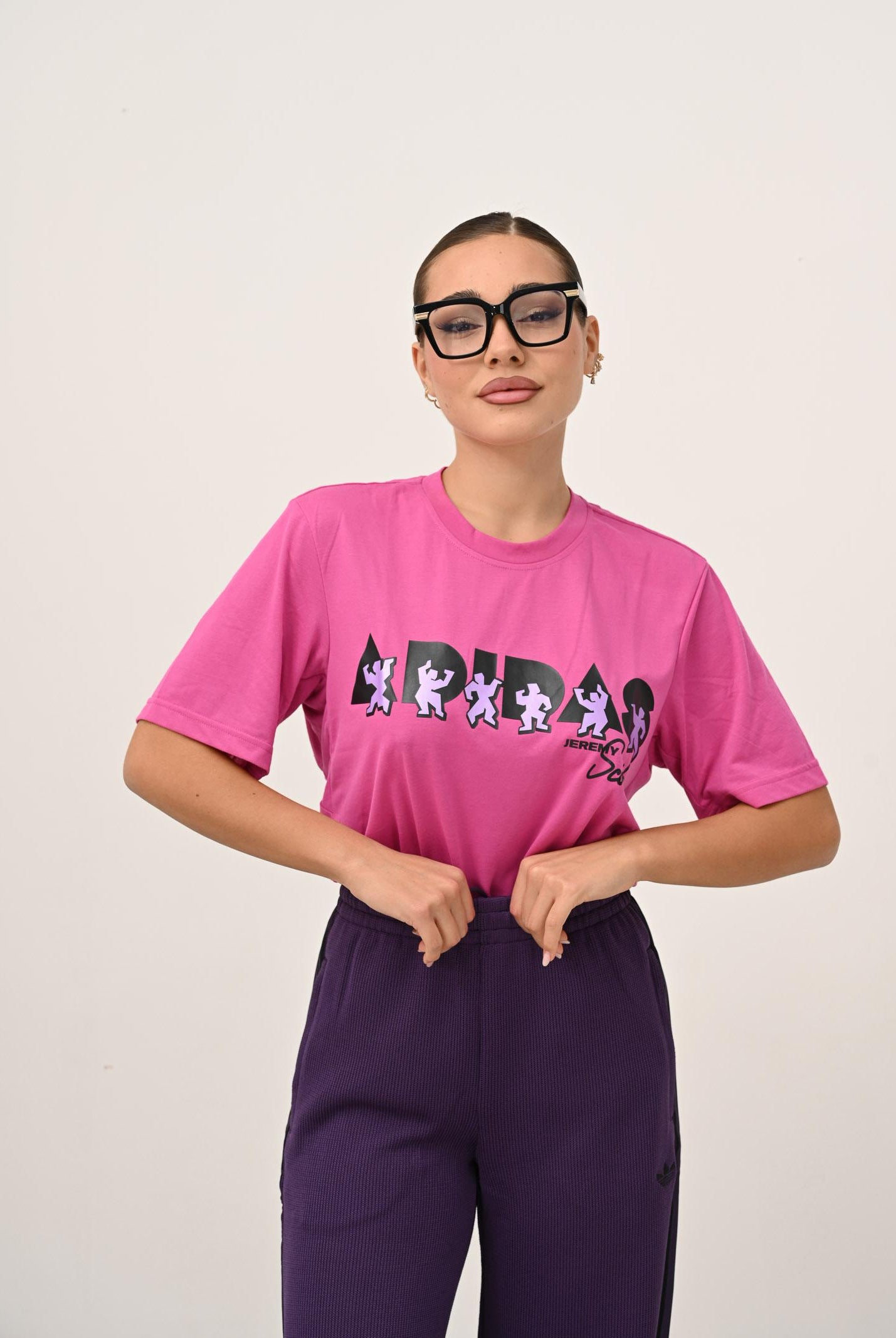 ADIDAS ORIGINALS T-shirt a manica corta adidas x Jeremy Scott rosa da donna JL7619 . ADIDAS ORIGINALS