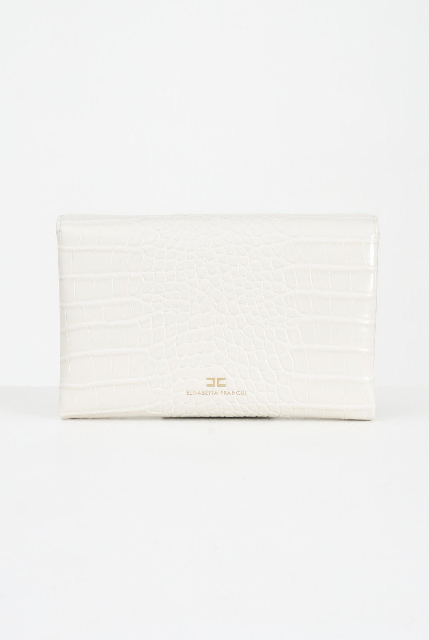 ELISABETTA FRANCHI Pochette bianco latte da donna con logo e nappina BS56A57E2 DZ9 ELISABETTA FRANCHI
