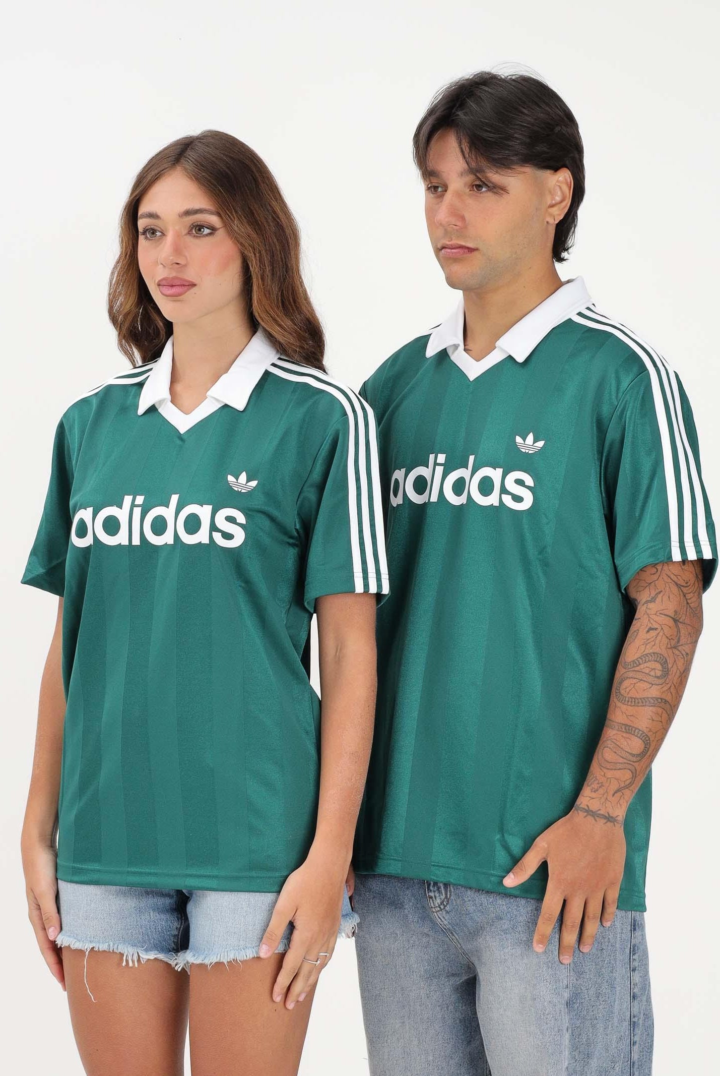 ADIDAS ORIGINALS Polo a manica corta Archive Collar Engineered Jersey verde per uomo e donna KE3582 . ADIDAS ORIGINALS