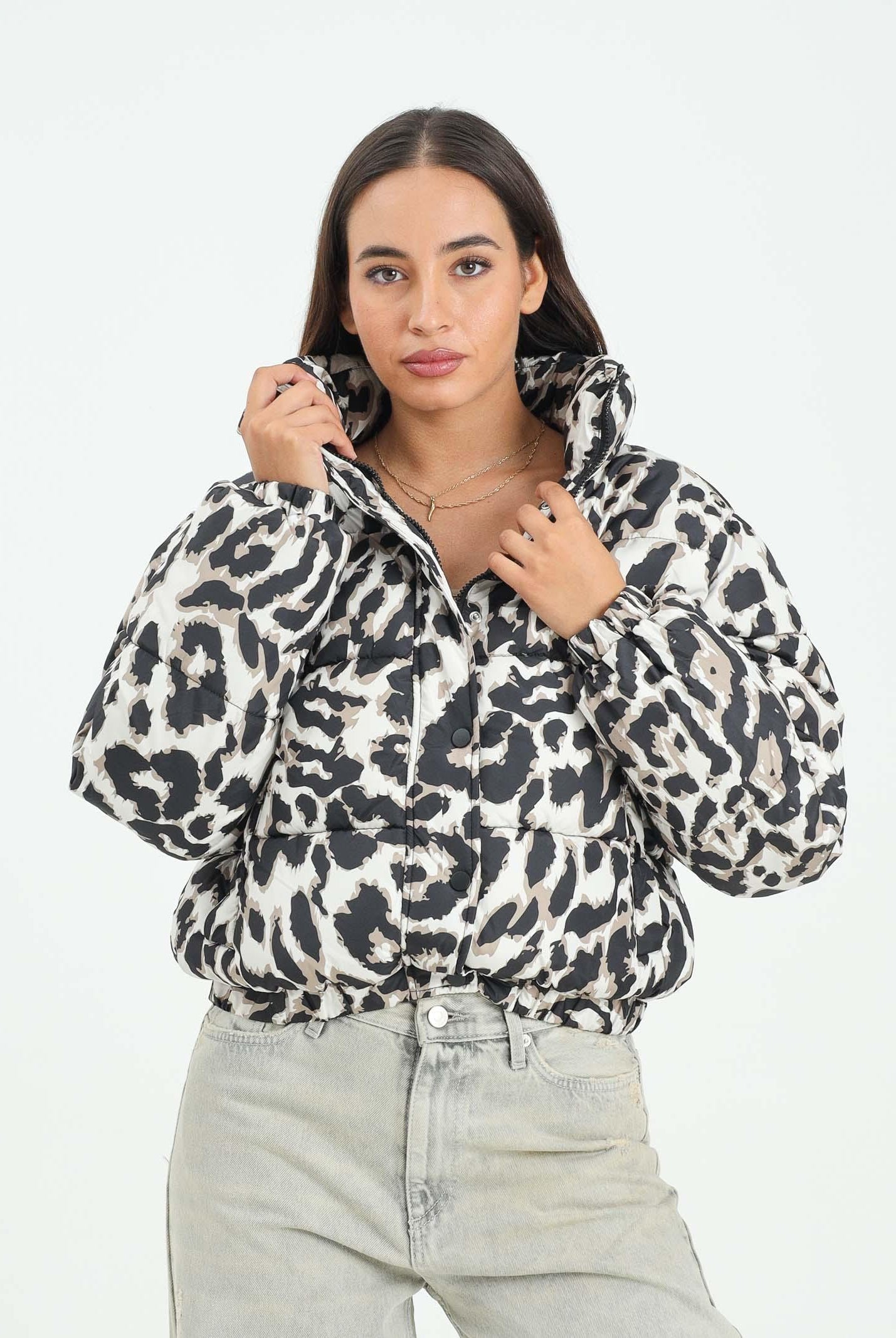 JDY Piumino animalier da donna 15353988 Moonbeam JDY