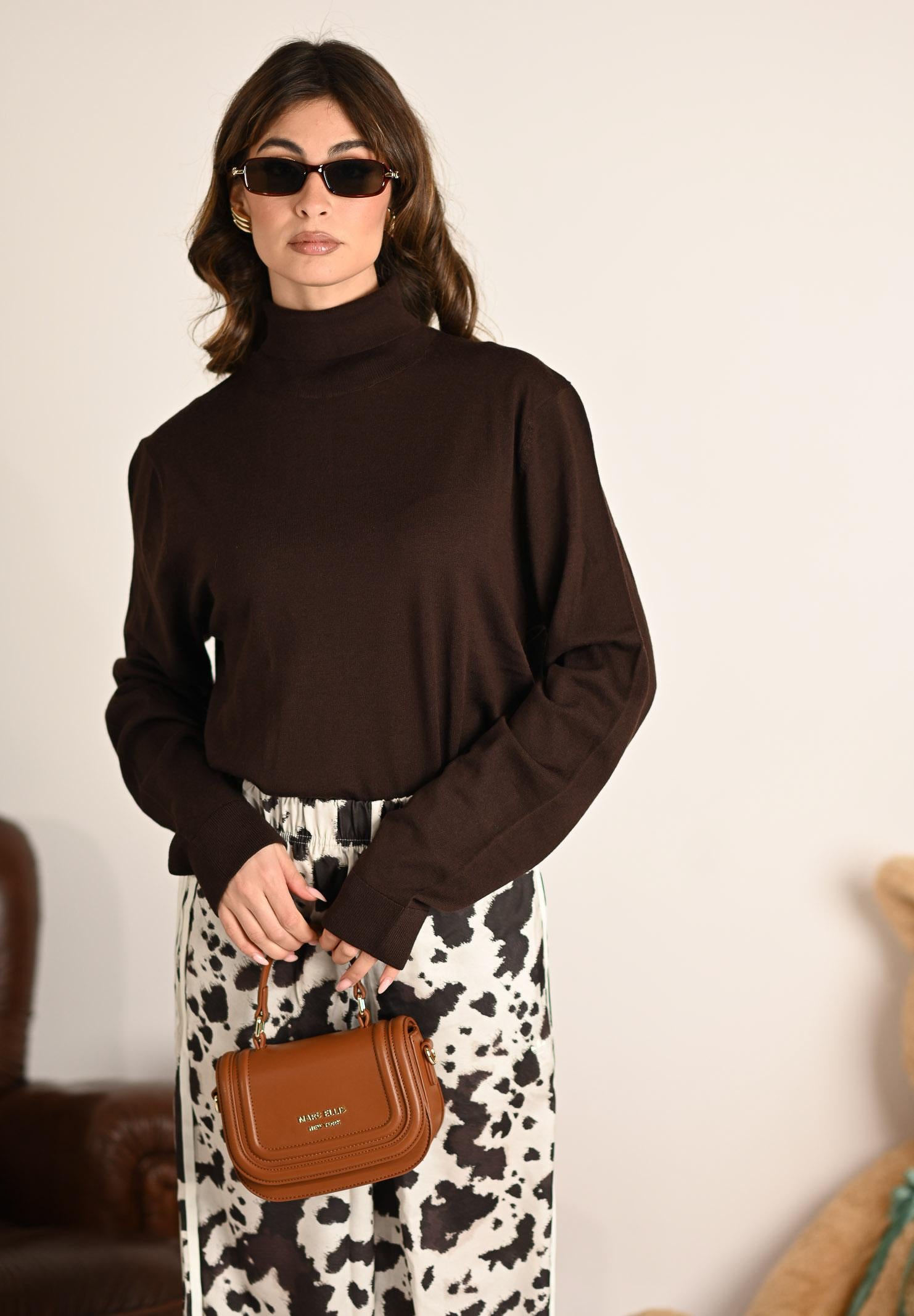 SELECTED HOMME Maglione a collo alto marrone da uomo 16094653 Demitasse SELECTED HOMME