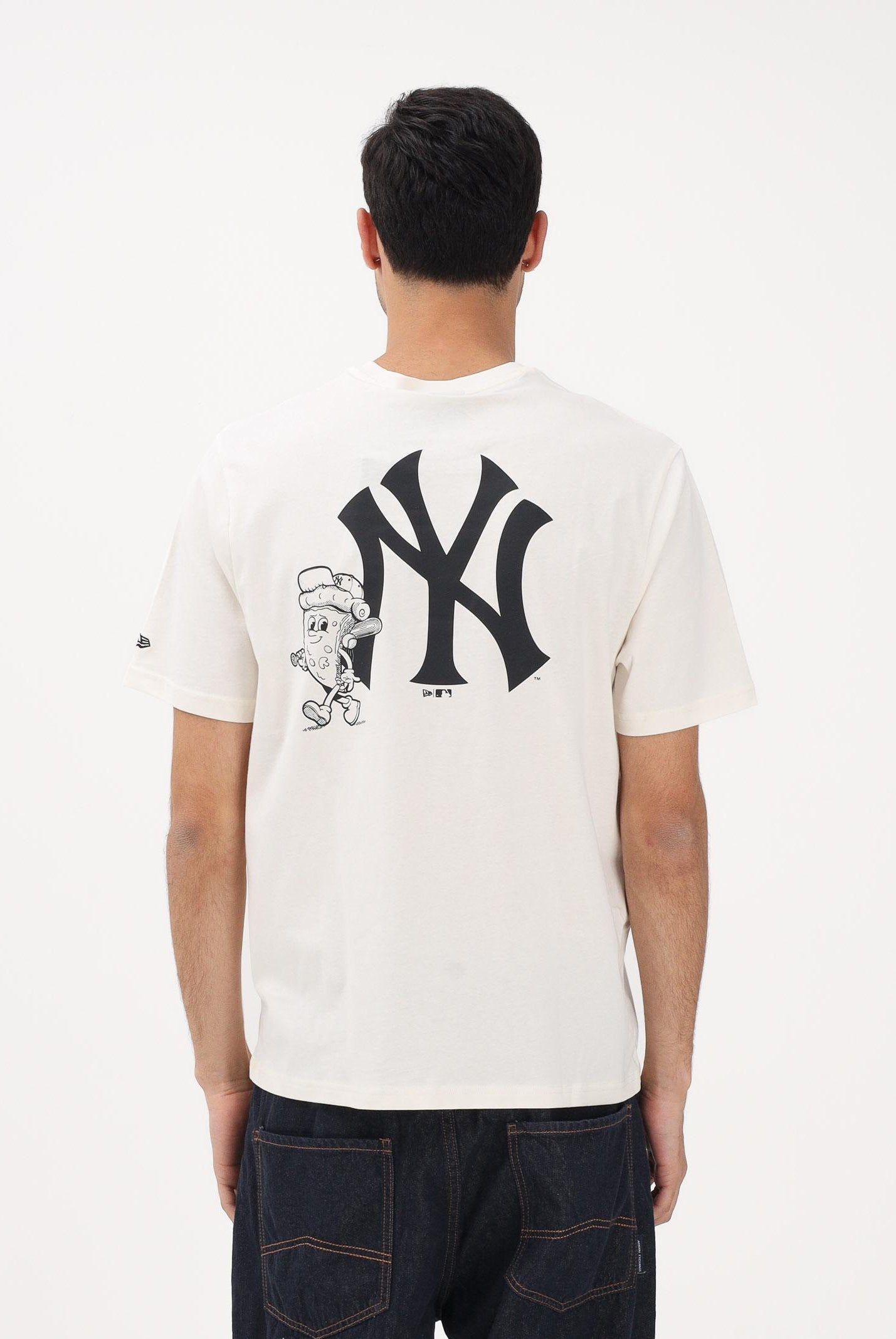 NEW ERA T-shirt a manica corta New York Yankees MLB Food Graphic panna per uomo e donna 60771504 . NEW ERA