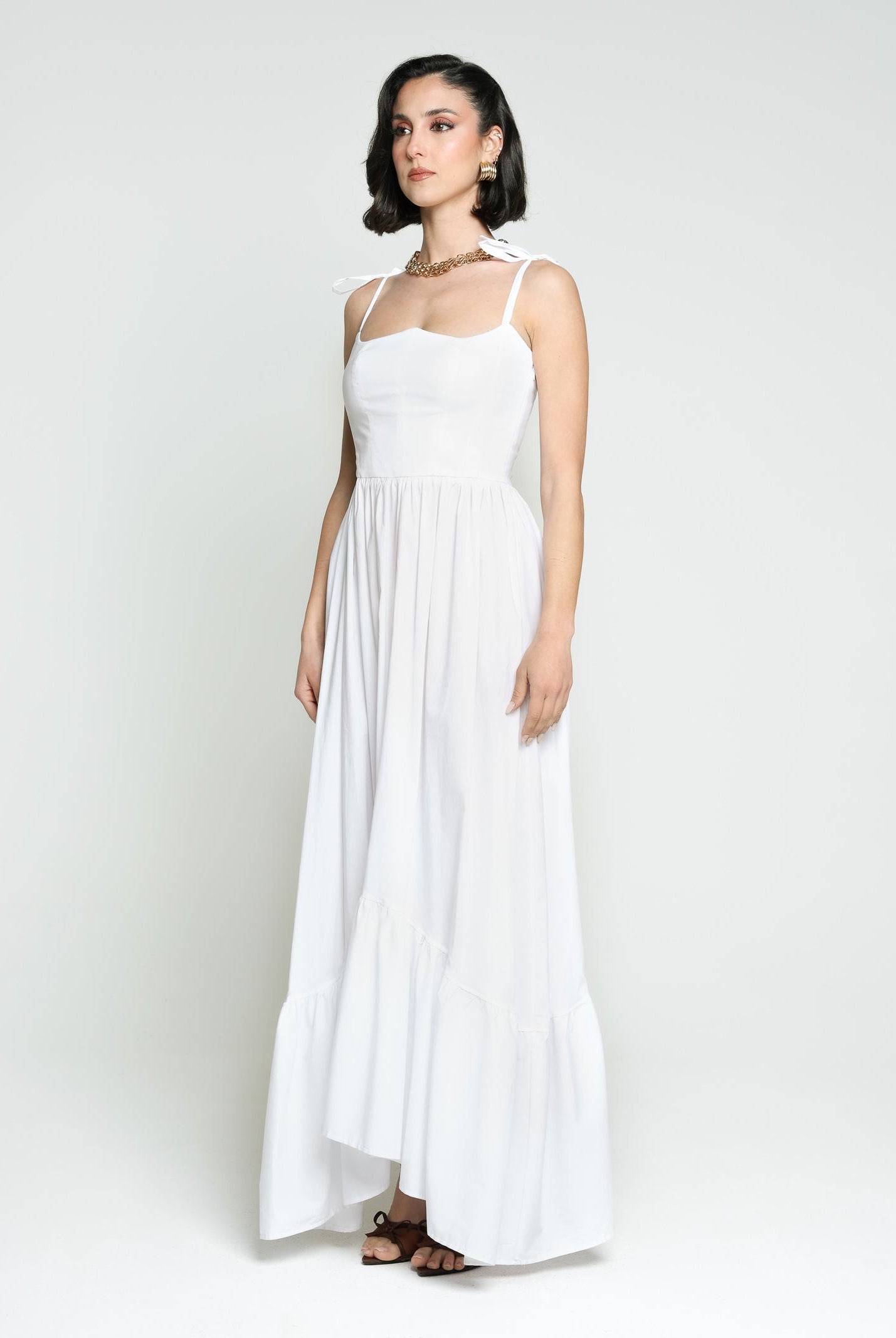 SANTAS Abito lungo DELIZIA bianco da donna PV2505 BIANCO SANTAS