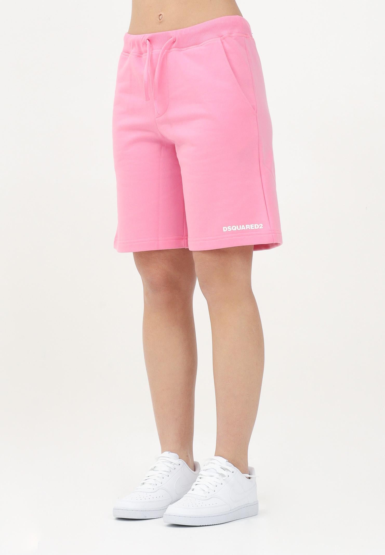 DSQUARED2 Shorts sportivo rosa per donna, ragazze e bambine con stampa logo DQ2738D0094 DQ321 DSQUARED2