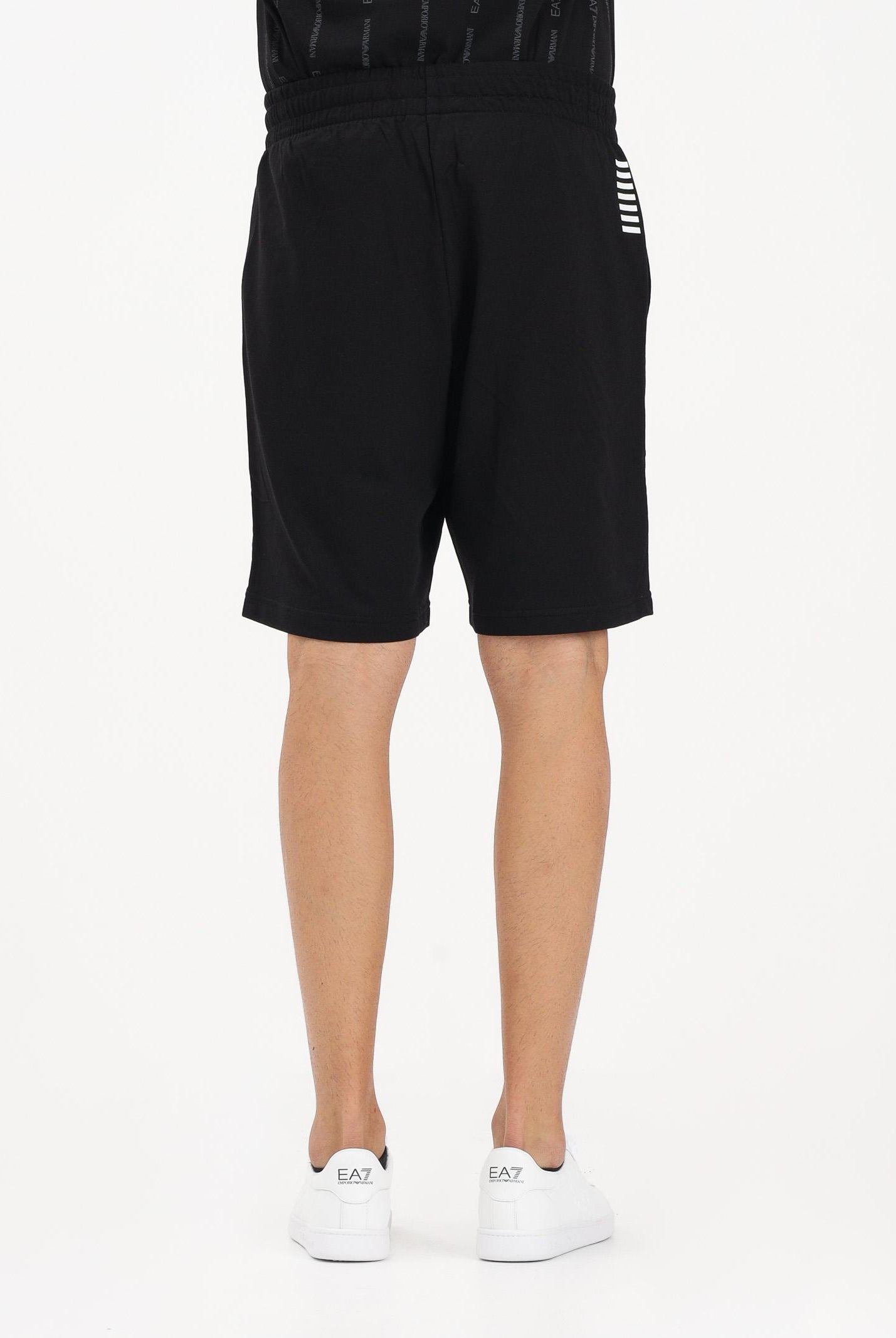 EA7 Shorts sportivo nero da uomo con logo 8NPS65PJVRZ 1200 EA7