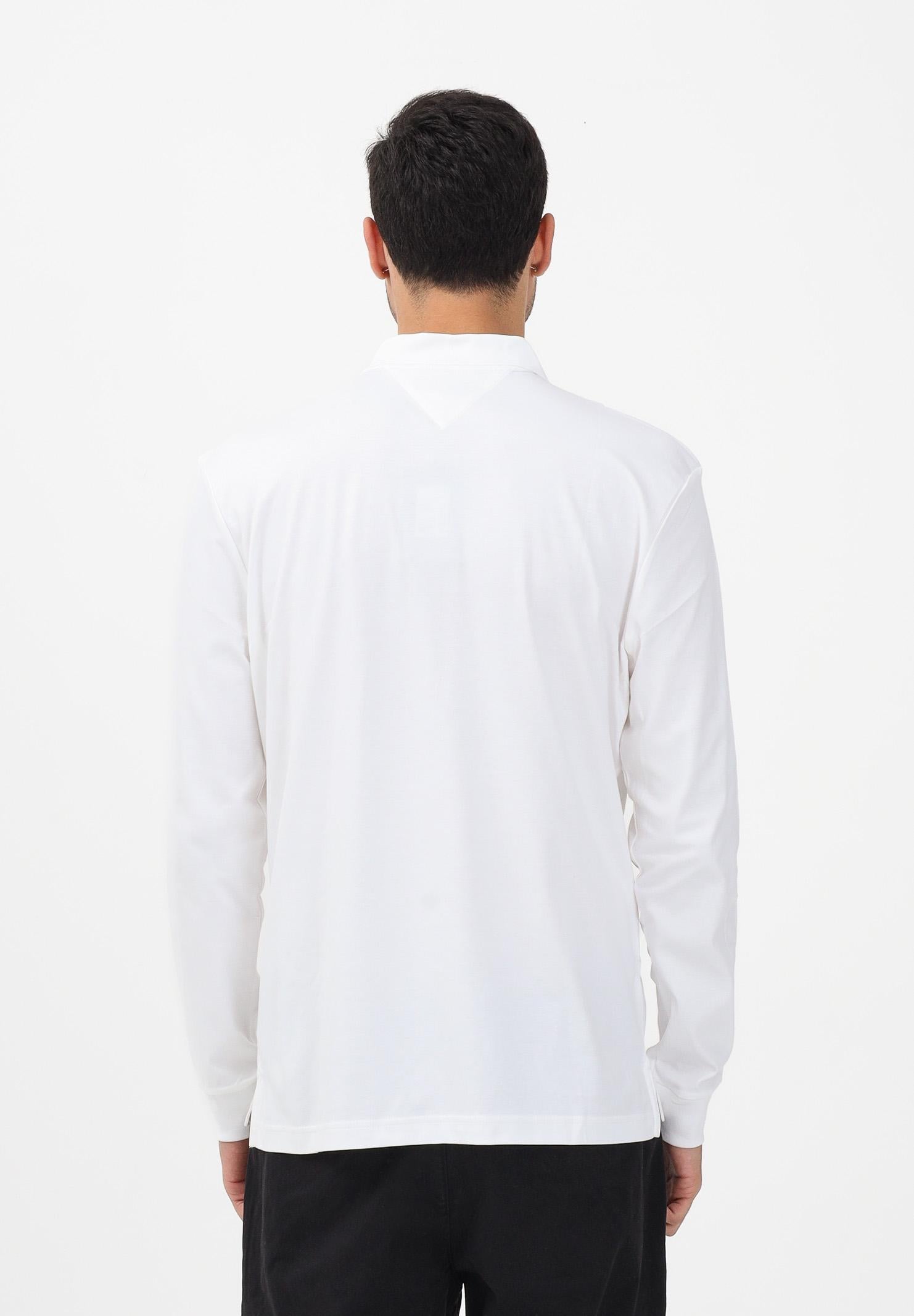 TOMMY HILFIGER Polo a manica lunga bianca da uomo MW0MW37317 YBR TOMMY HILFIGER