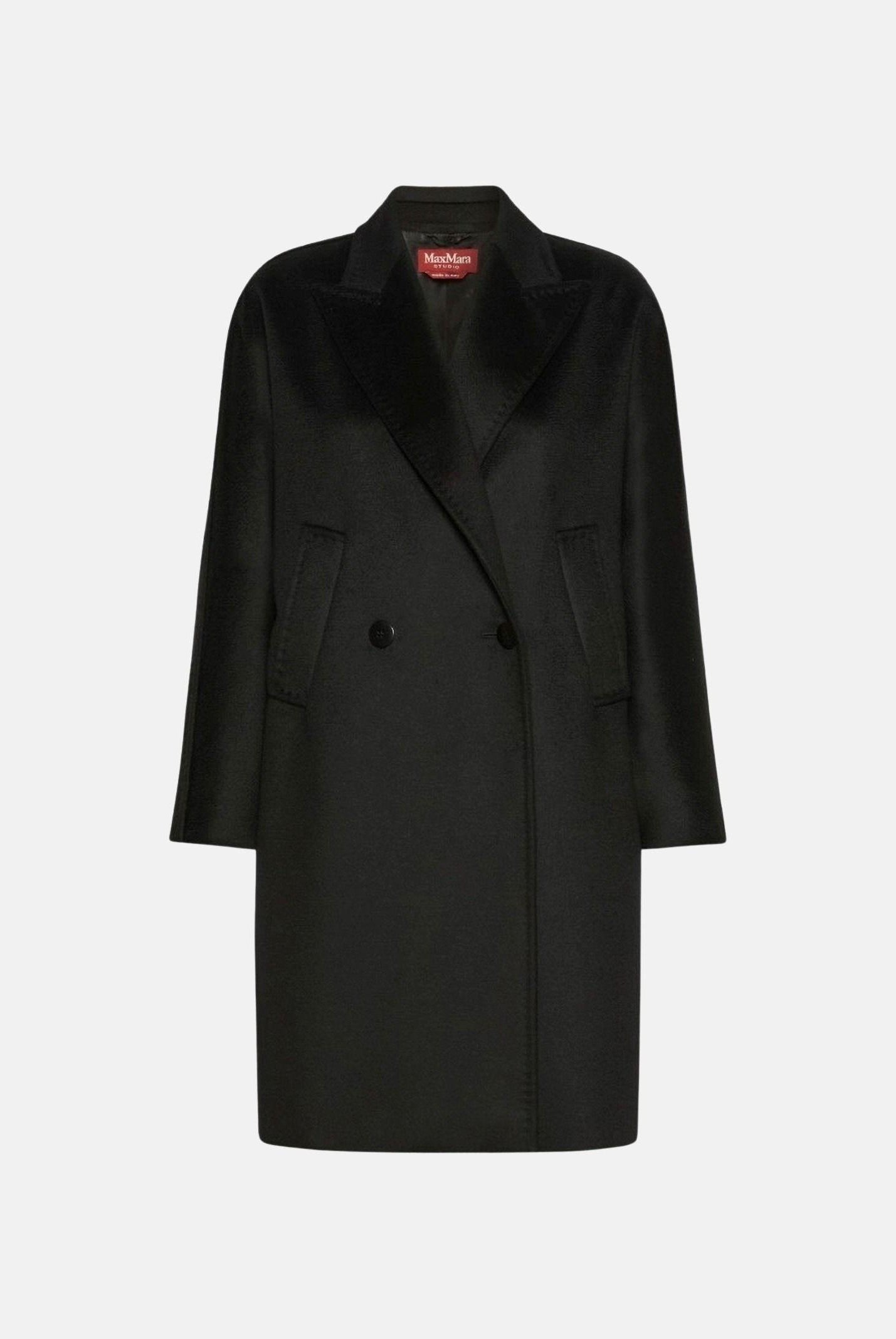 MAX MARA Studio cappotto doppiopetto nero MSTMASTRO in drap di lana da, donna. 2626016071600 013 MAXMARA