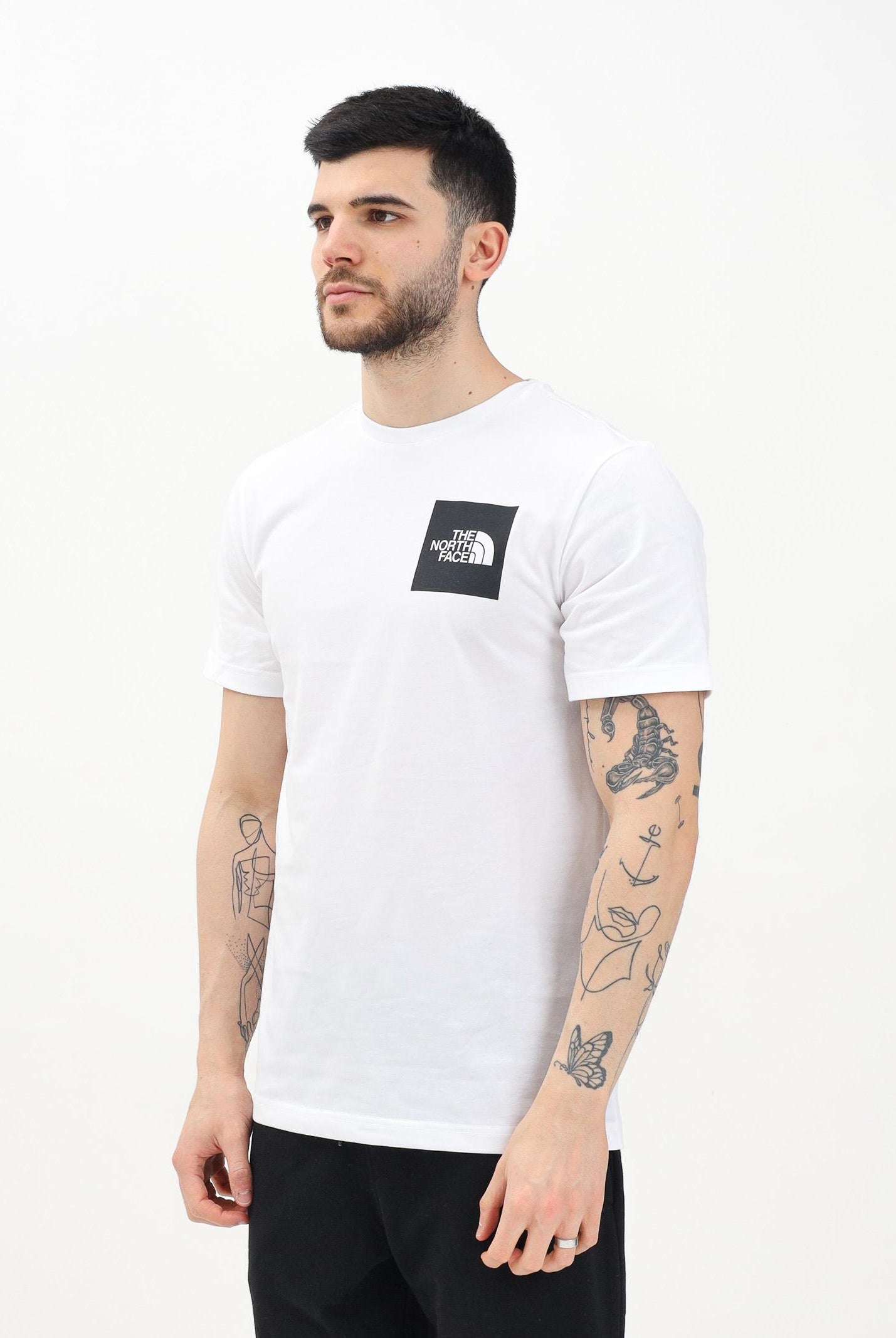 T-shirt a manica corta Fine bianca da uomo NF0A8A6MFN41 . THE NORTH FACE