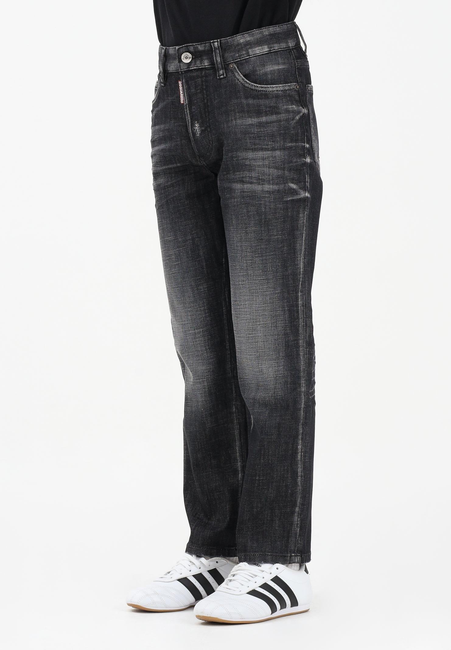 DSQUARED2 Jeans dritti Boss 10 in denim nero per donna, bambino e bambina DQ2241D0ABS DQ02 DSQUARED2