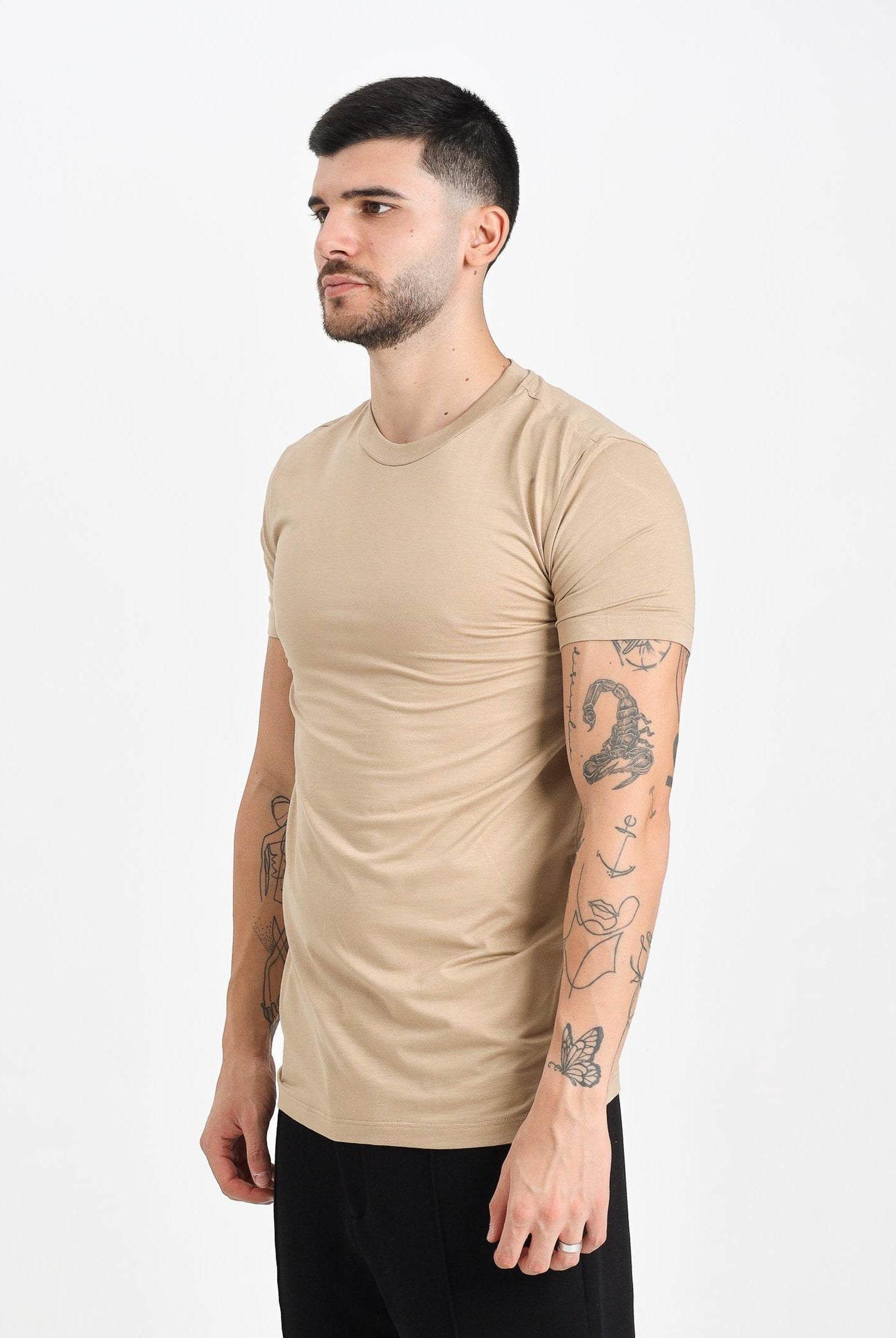 DSQUARED2 T-shirt a manica corta beige da uomo con logo sul retro D9M206030 264 DSQUARED2