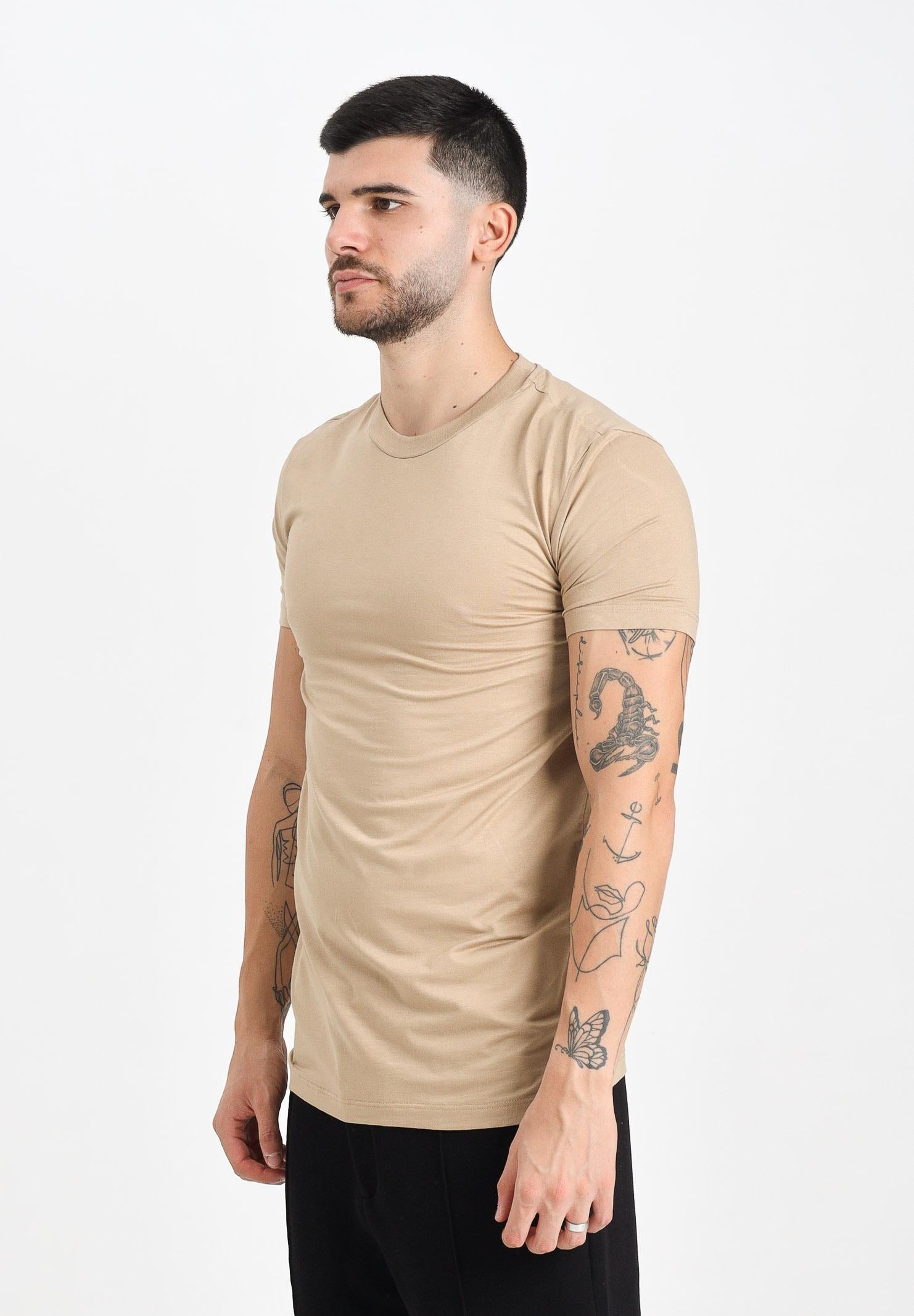 DSQUARED2 T-shirt a manica corta beige da uomo con logo sul retro D9M206030 264 DSQUARED2
