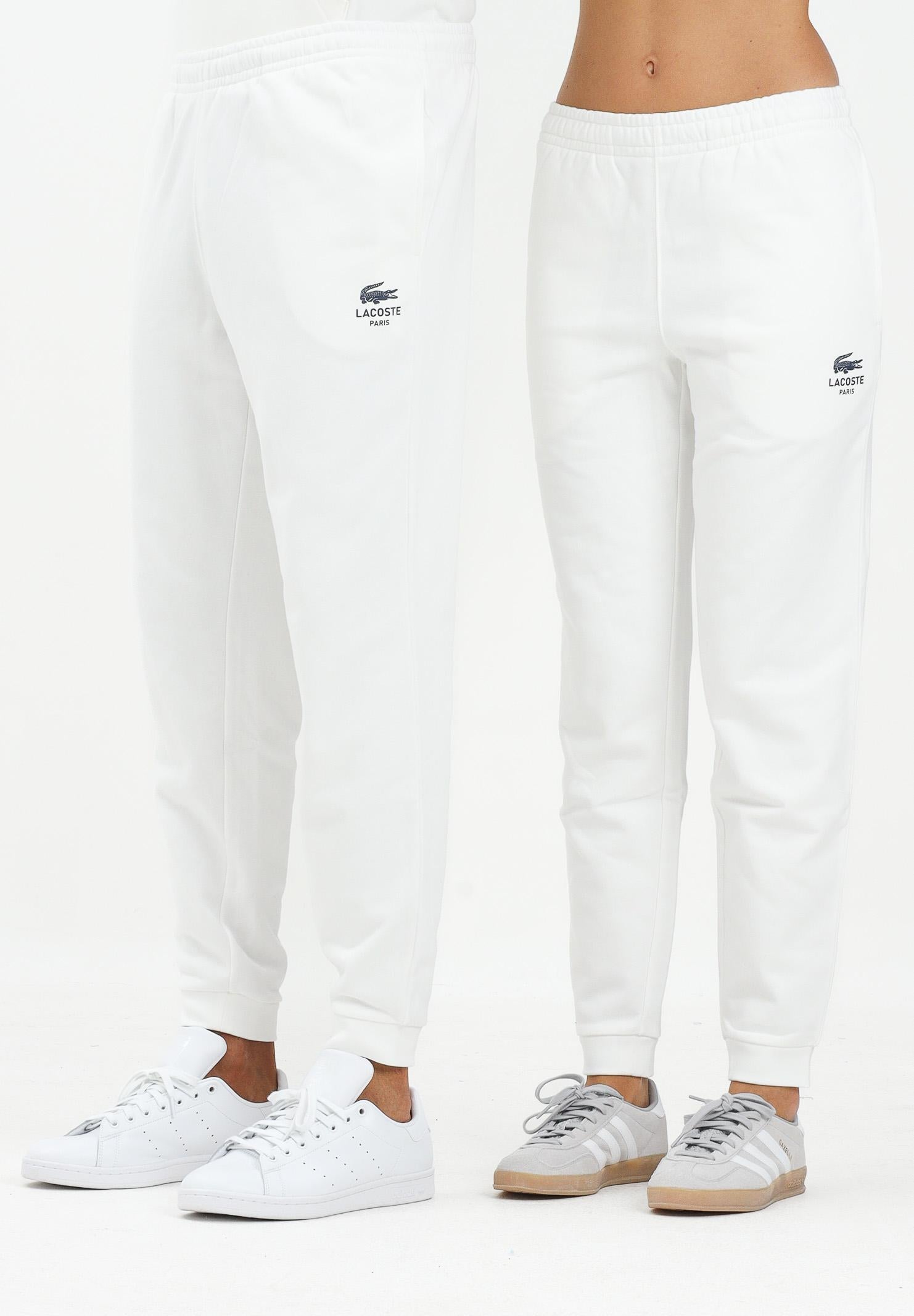 LACOSTE Pantalone sportivo bianco per uomo e donna con logo XH2724 70V LACOSTE