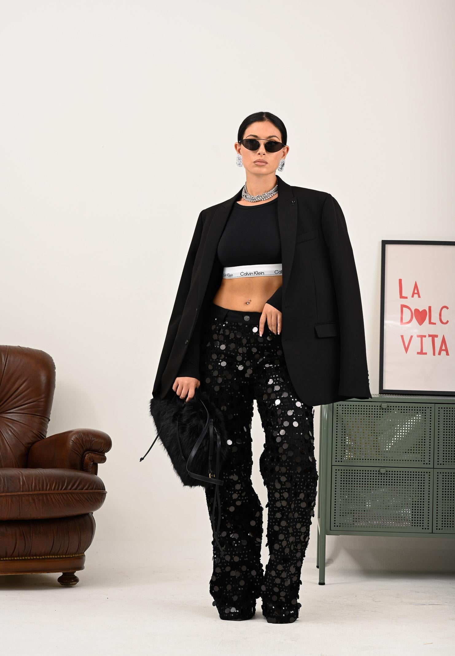 PATRIZIA PEPE Giacca monopetto nera da uomo 5S0757A498 K103 PATRIZIA PEPE