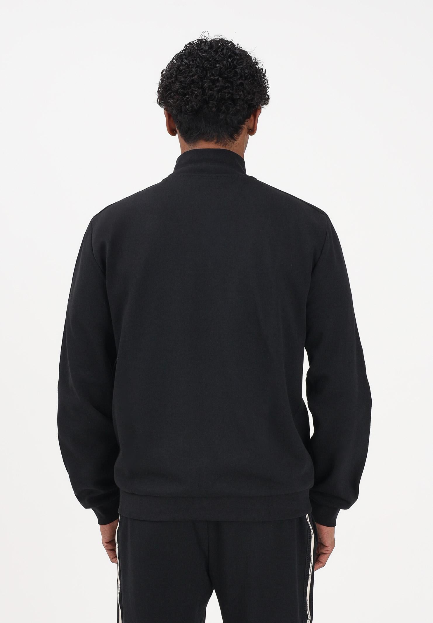 EA7 Felpa con zip nera da uomo caratterizzata da bande logate a contrasto 7M001479AF12660 UC001 EA7