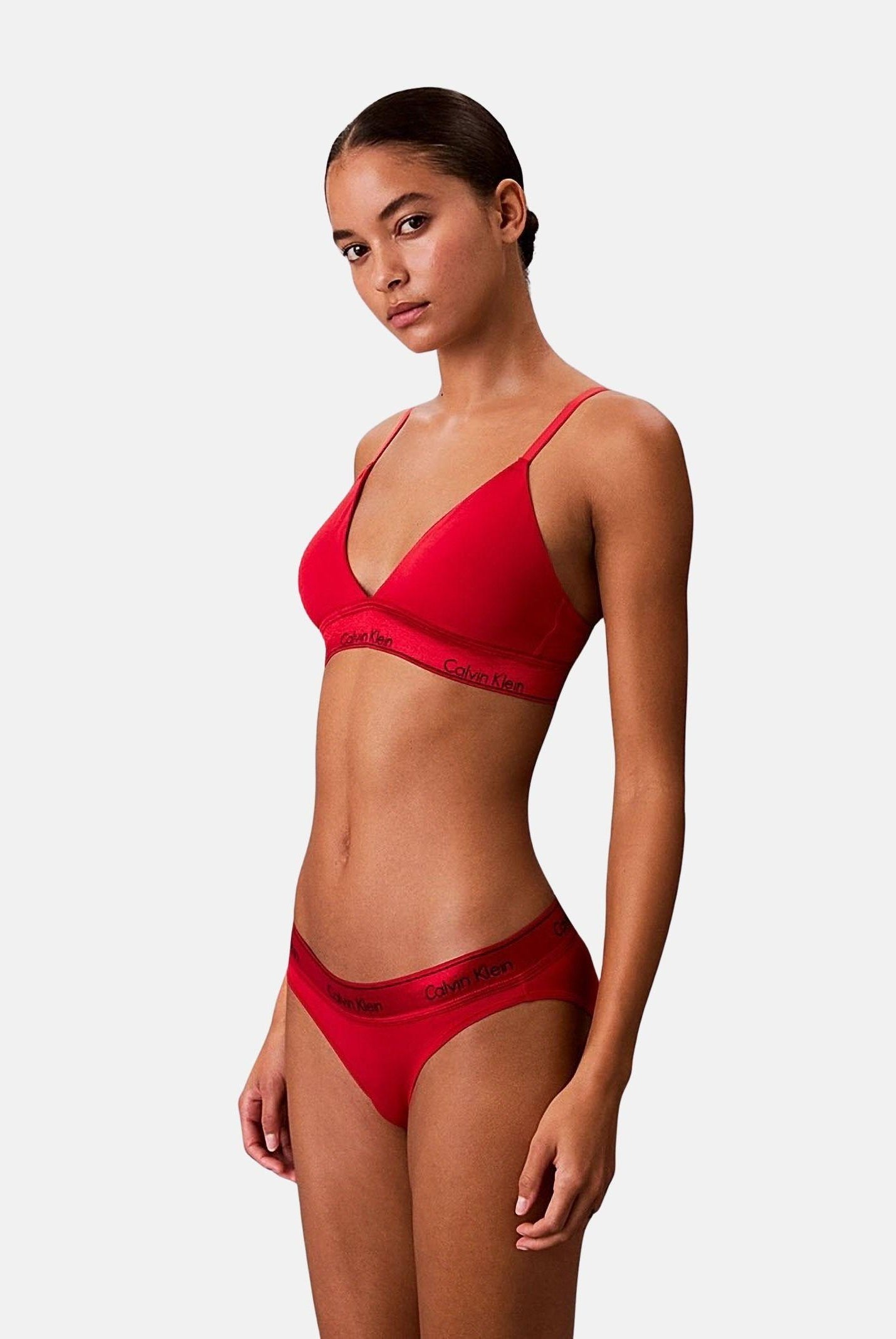 CALVIN KLEIN Bralette rossa da donna con fascia logata LV00QF8548 VMT CALVIN KLEIN