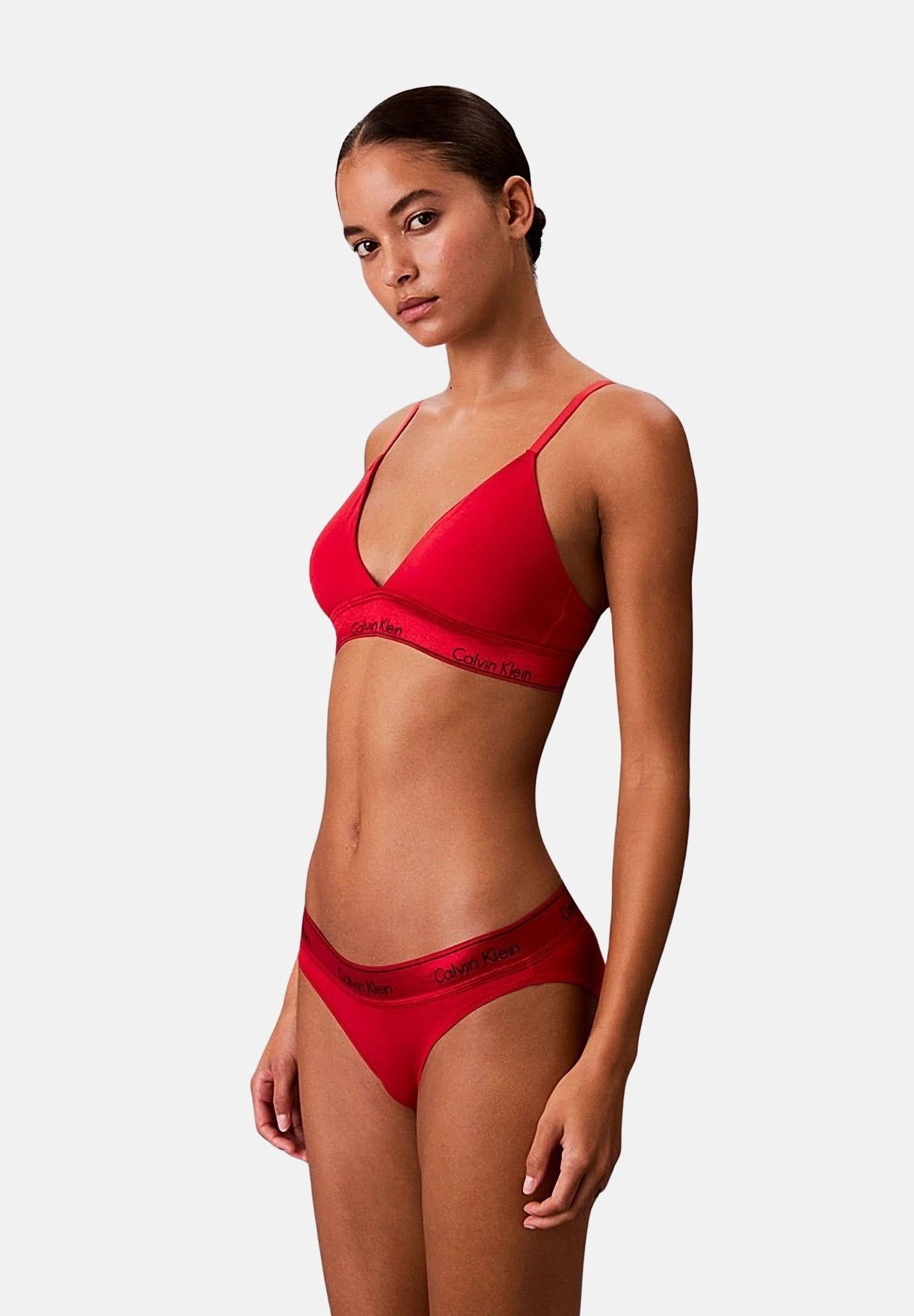 CALVIN KLEIN Bralette rossa da donna con fascia logata LV00QF8548 VMT CALVIN KLEIN