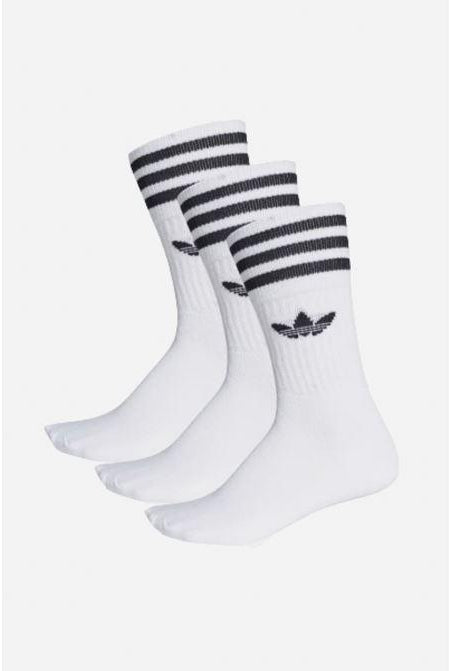 Set da tre paia di calzini Solid Crew bianchi per uomo e donna IJ0734 ADIDAS ORIGINALS