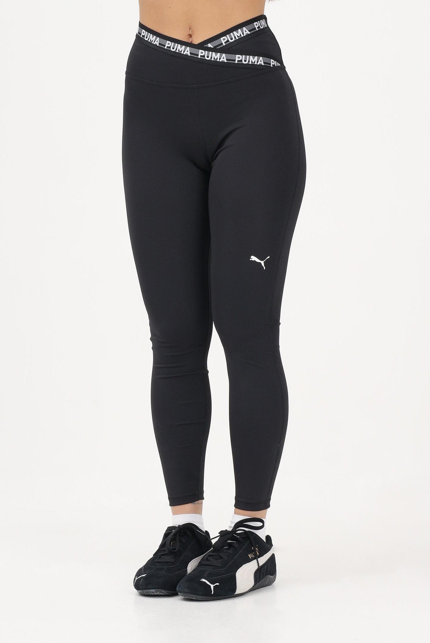 PUMA Leggings W STRONG CROSS FRONT TIGHT 7/8 nero da donna 528498 01 PUMA