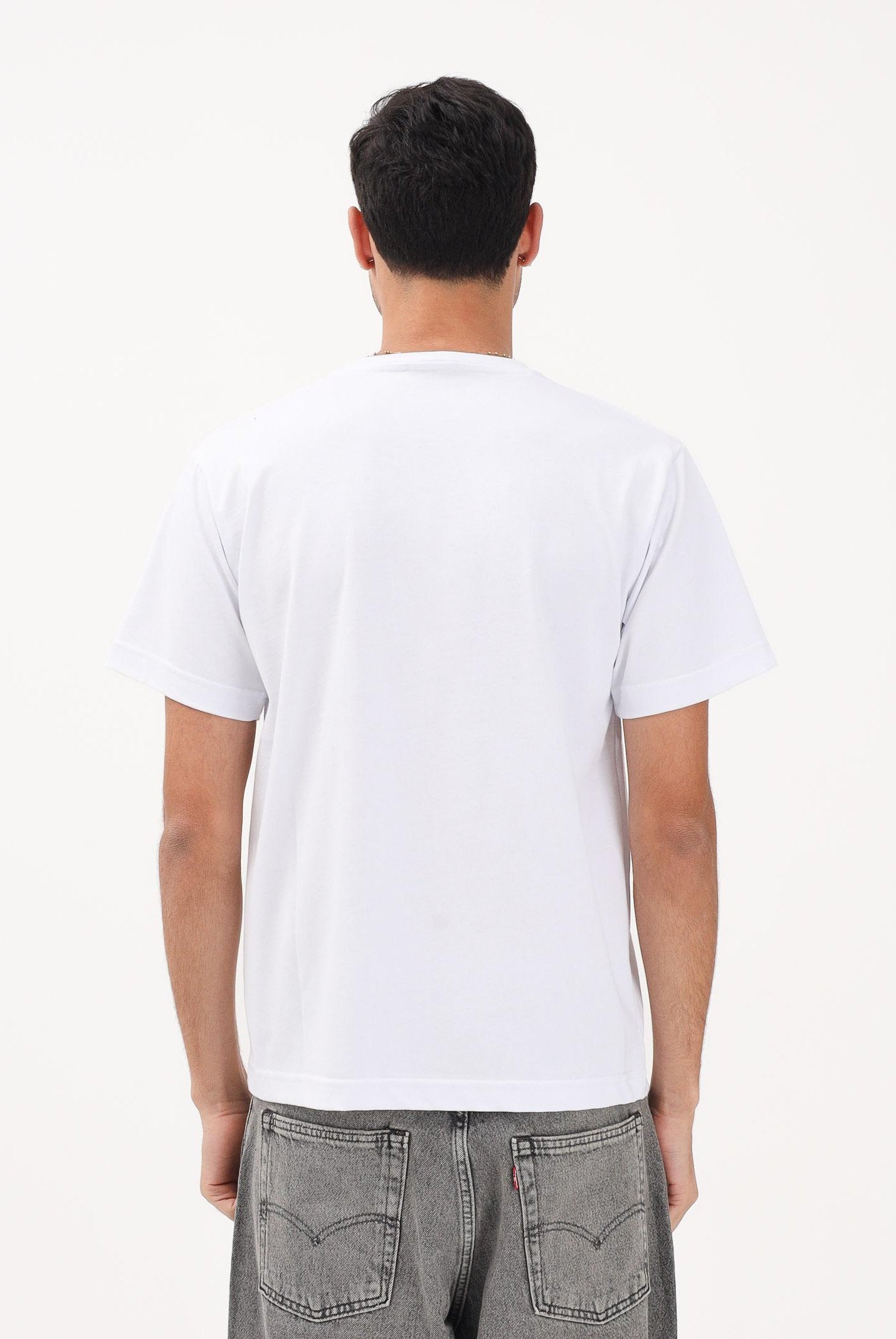 GCDS T-shirt a manica corta bianca per uomo e donna con stampa C1MWQC065J079 100A GCDS