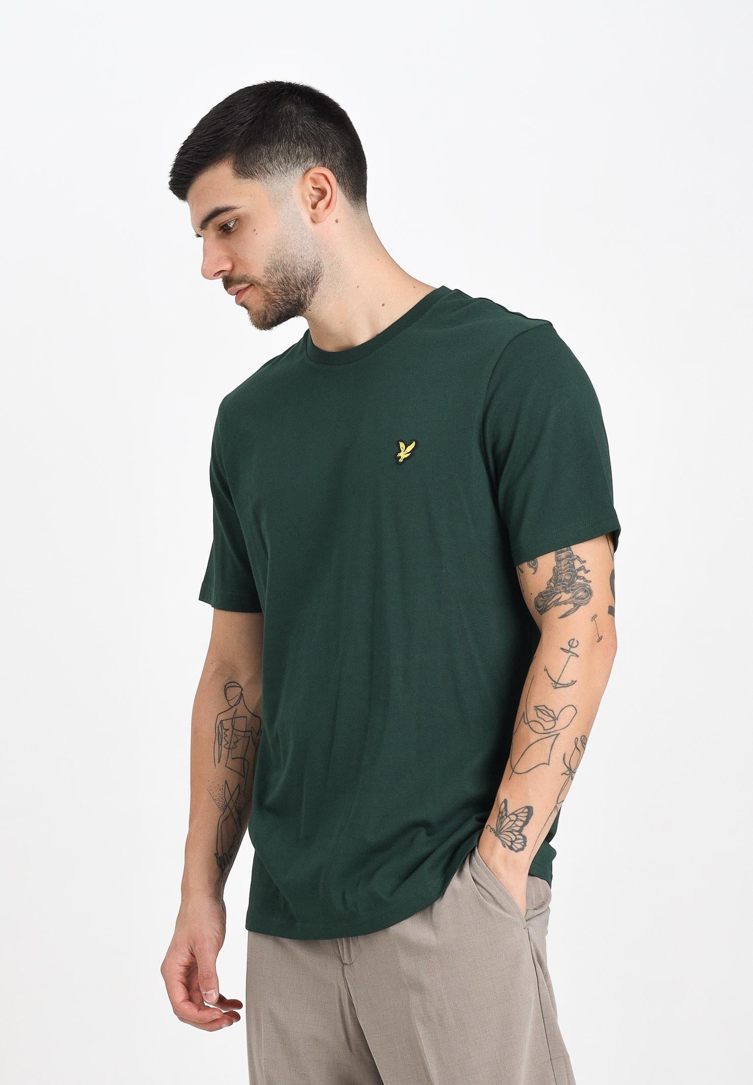 LYLE & SCOTT T-shirt a manica corta verde da uomo con patch logo TS400VOG W486 LYLE & SCOTT