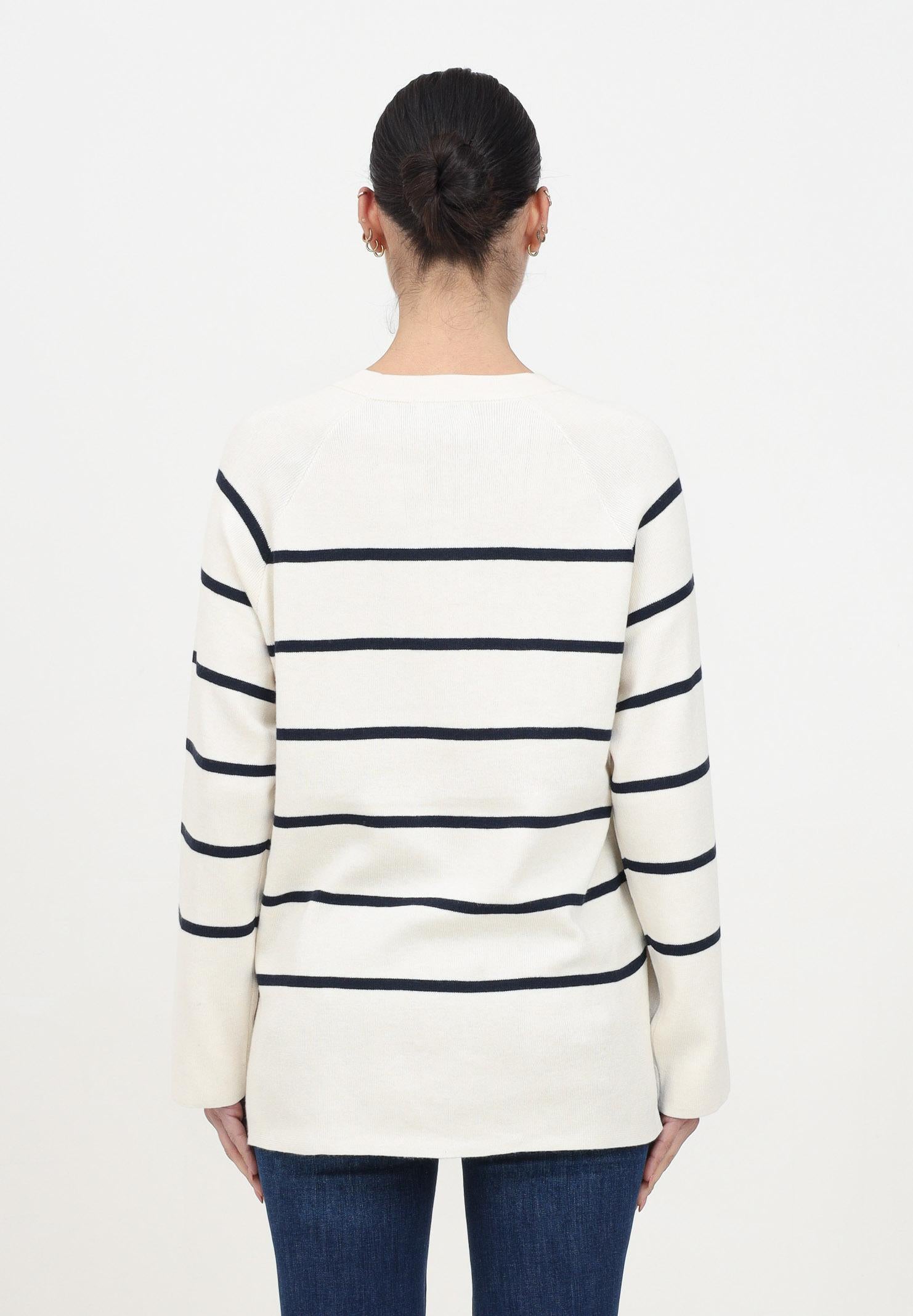 JDY Maglioncino girocollo panna da donna con righe orizzontali 15339172 SkyCaptain JDY