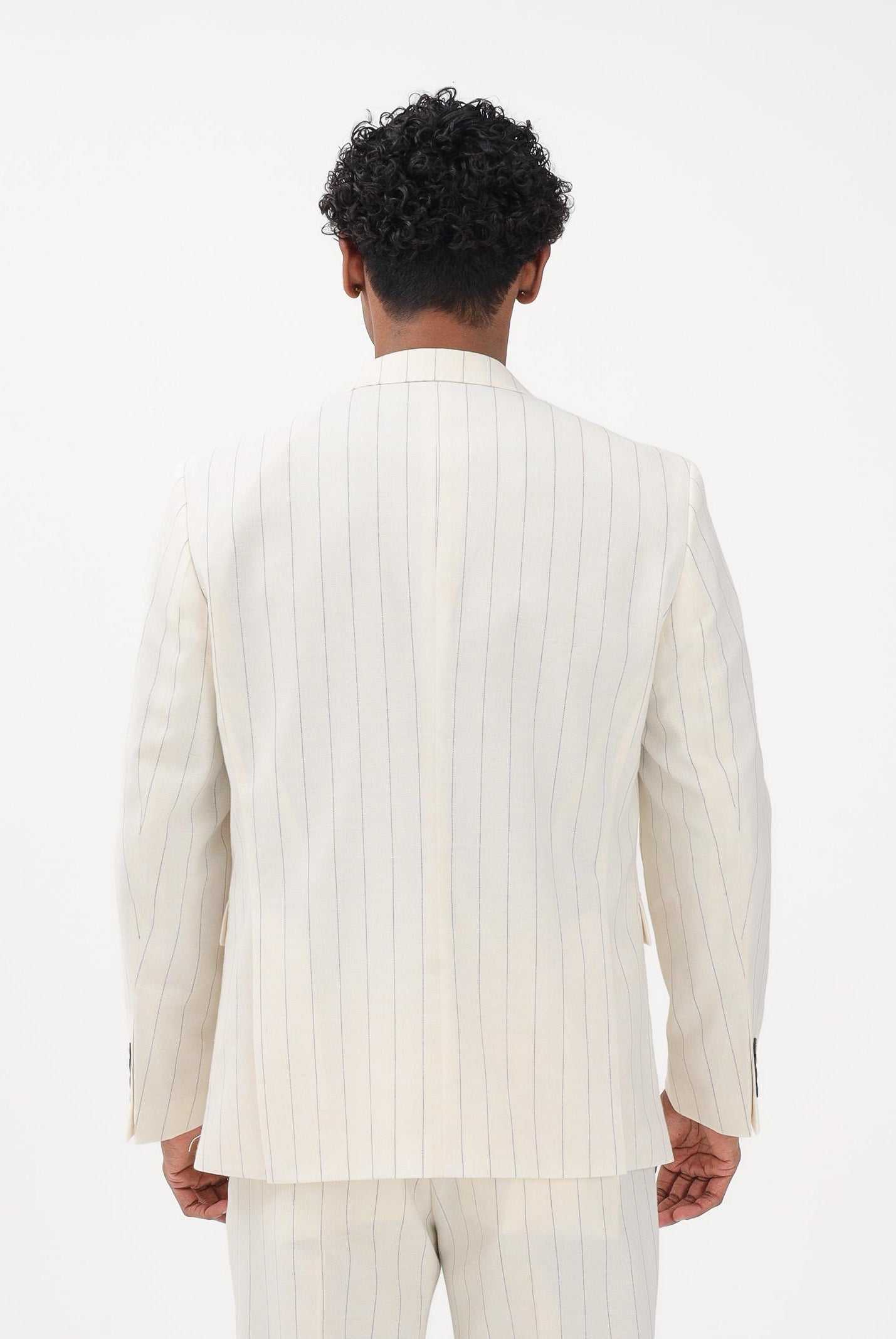 SELECTED HOMME Giacca doppiopetto panna da uomo realizzata con elegante gessatura verticale 16100652 EG SELECTED HOMME