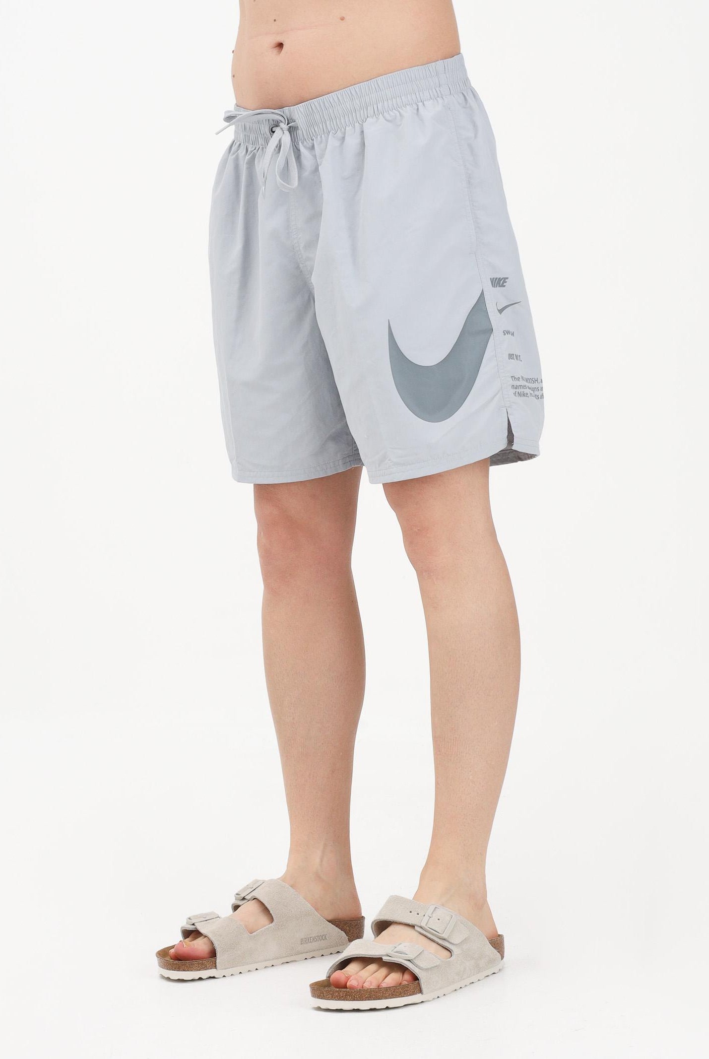 NIKE Shorts mare grigio da uomo con stampa NESSF508 051 NIKE