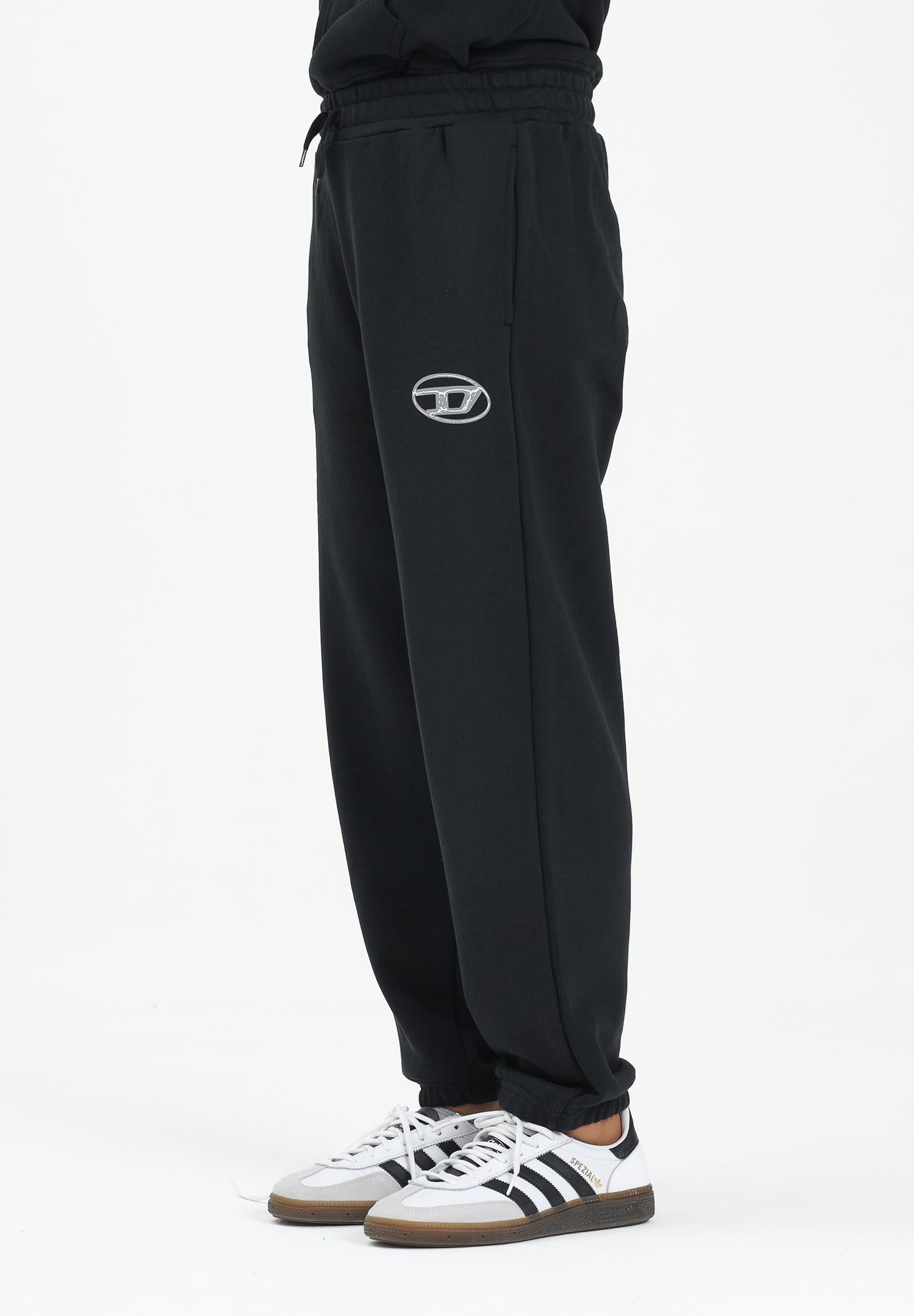 DIESEL Pantalone sportivo nero per donna, ragazzi e bambini con marchio Oval D J02457KYAQK K900 DIESEL