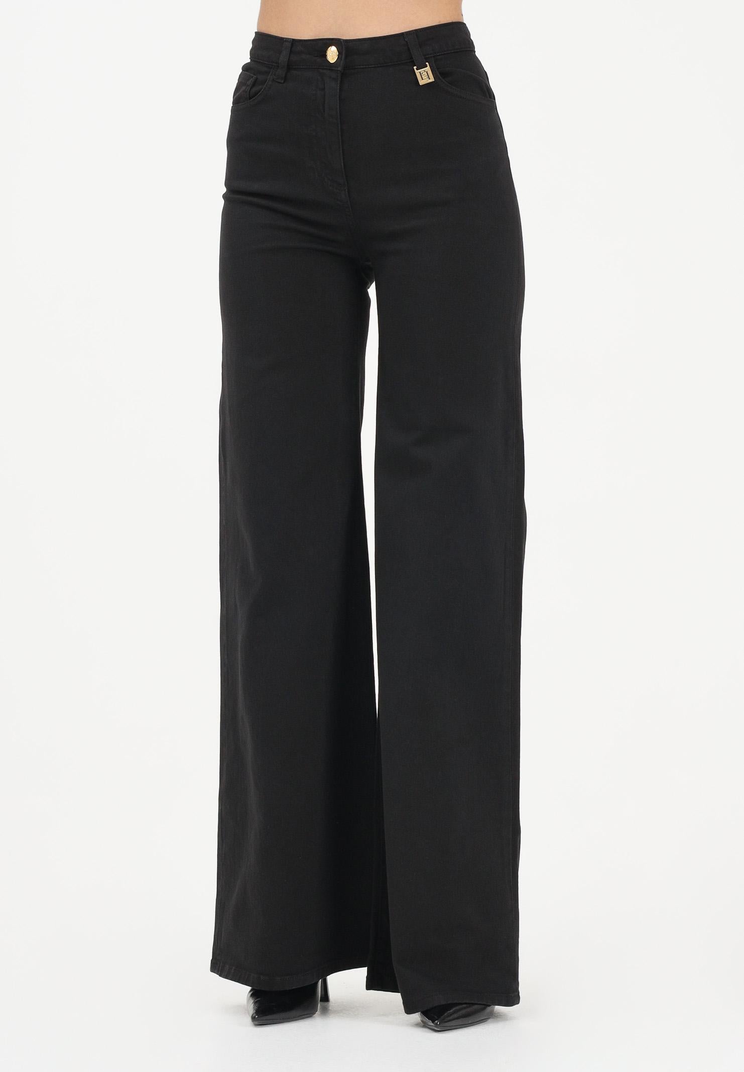 ELISABETTA FRANCHI Jeans a palazzo nero da donna PJ23N61E2 110 ELISABETTA FRANCHI
