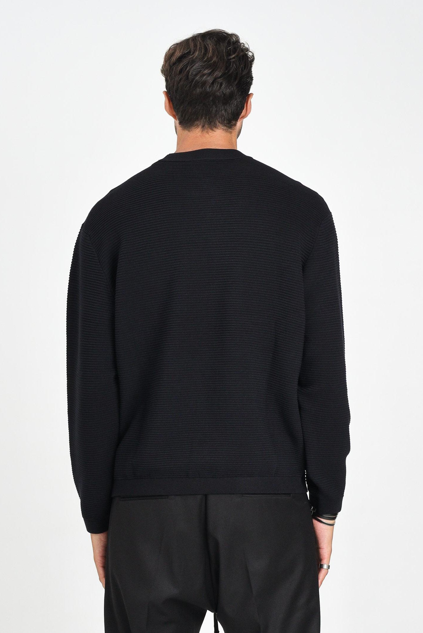 ARMANI EXCHANGE Maglioncino girocollo blu da uomo realizzato in maglia a coste XM000895AF10454 UB101 ARMANI EXCHANGE