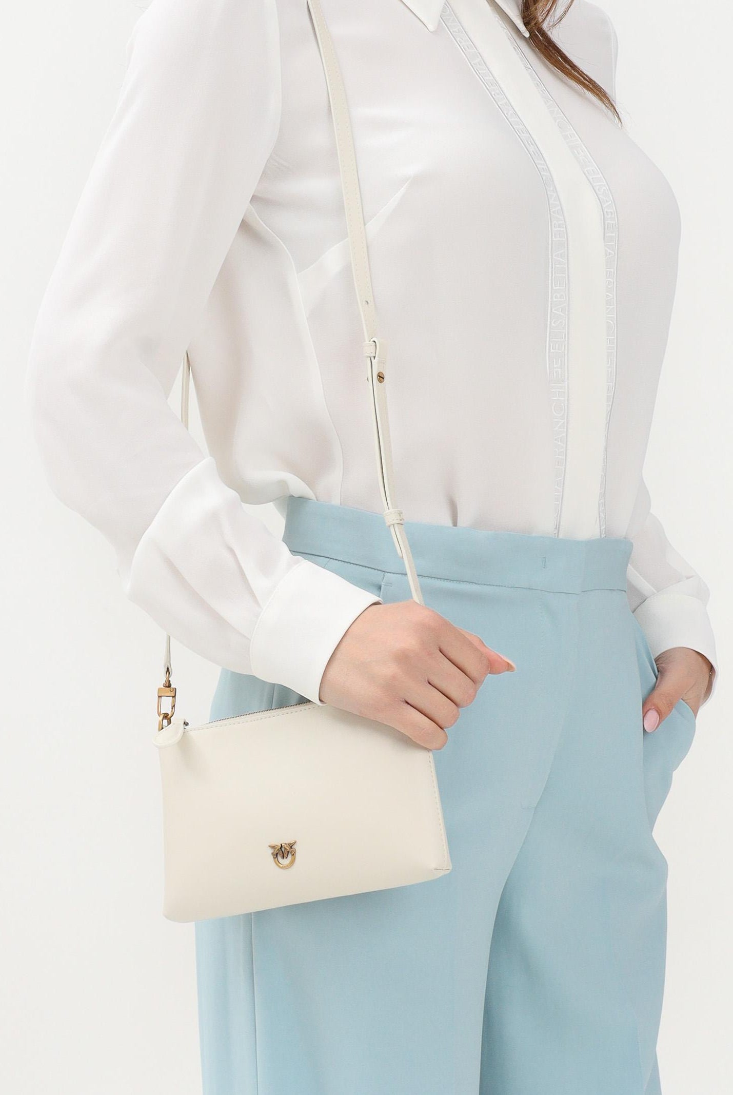 PINKO Pochette Flat Horizontal Mini panna da donna 104277A0F1 Z14Q PINKO