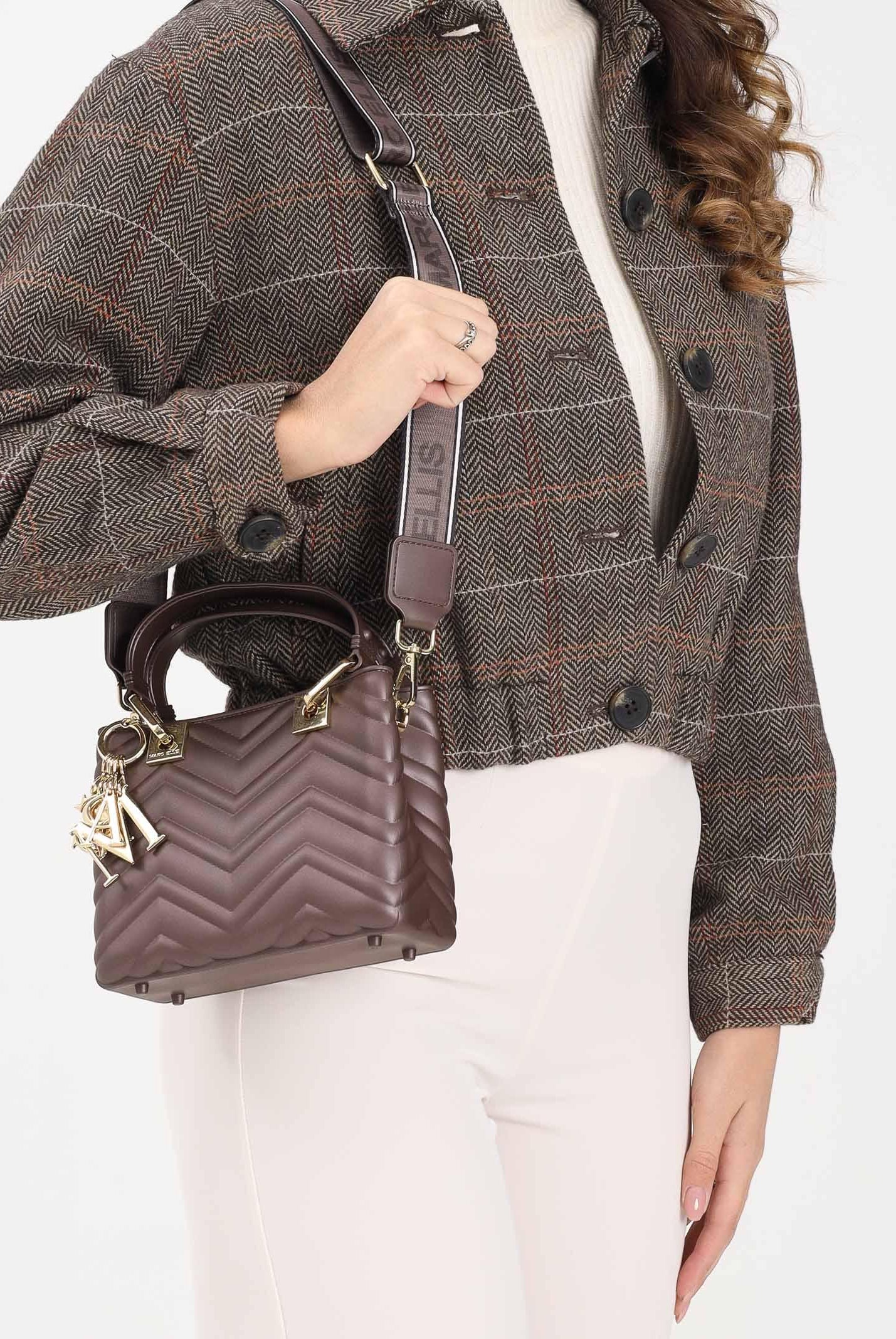 MARC ELLIS Borsa a mano Flat Krissy S marrone da donna FLAT-KRISSY-S-WAVE25 COLIGO MARC ELLIS