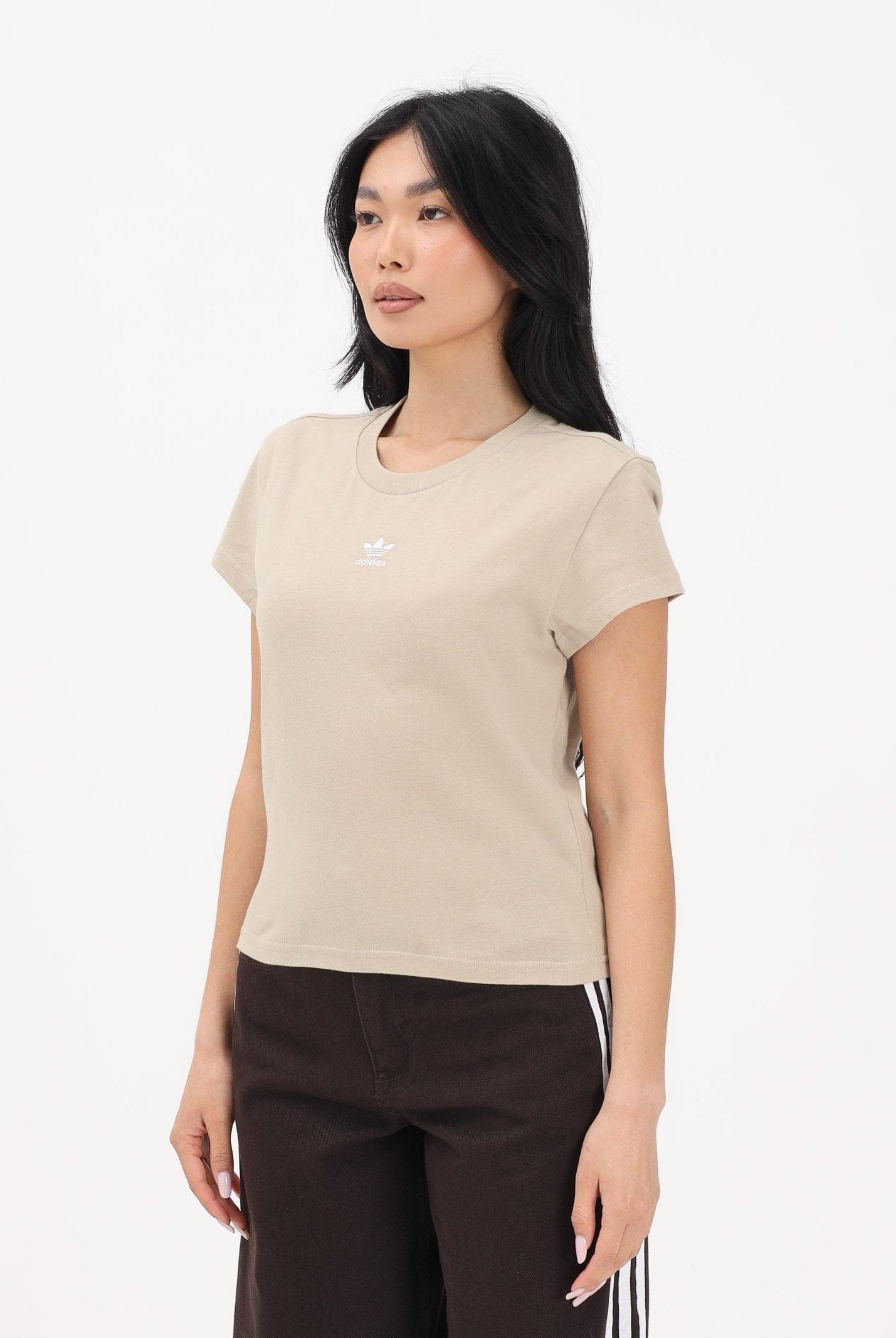 ADIDAS ORIGINALS T-shirt a manica corta Essentials beige da donna KD1352 . ADIDAS ORIGINALS